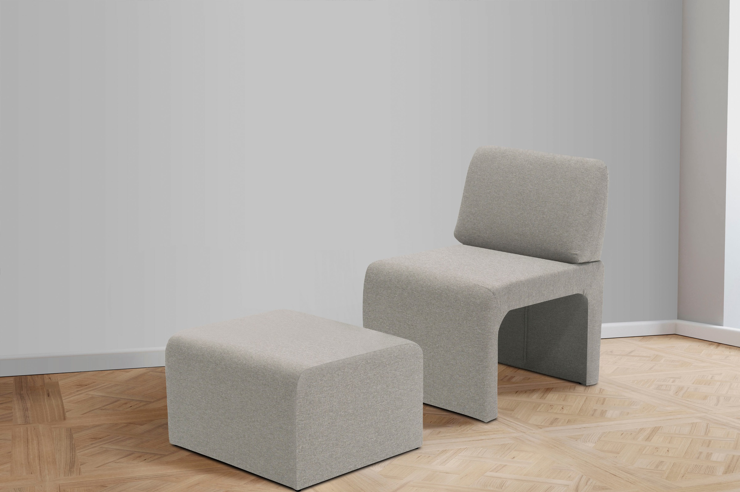 DOMO collection Sessel »mit Hocker 700017 ideal für kleine Räume, platzsparend, bequem«, Hocker unter dem Sessel verstaubar, lieferbar in nur 2 Wochen