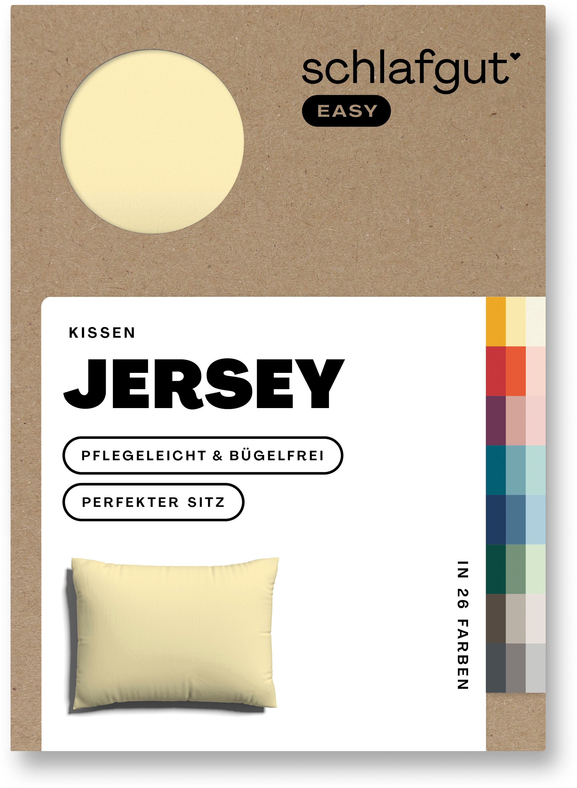 Schlafgut Kissenbezug »EASY JERSEY Kissenhülle 100% Baumwolle, weicher Edel-Jersey, bügelfrei« mit farblich angepasstem Reißverschluss, pflegeleicht, formstabil