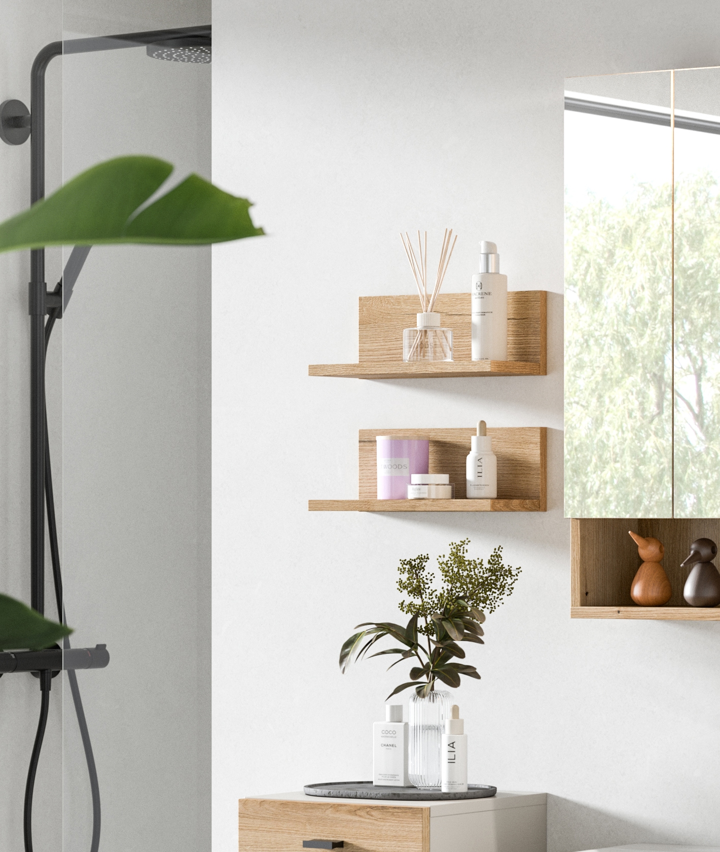 welltime Wandregal »VANN, 2er Set Wandboard, inkl. Montagematerial zur Wandmontage«