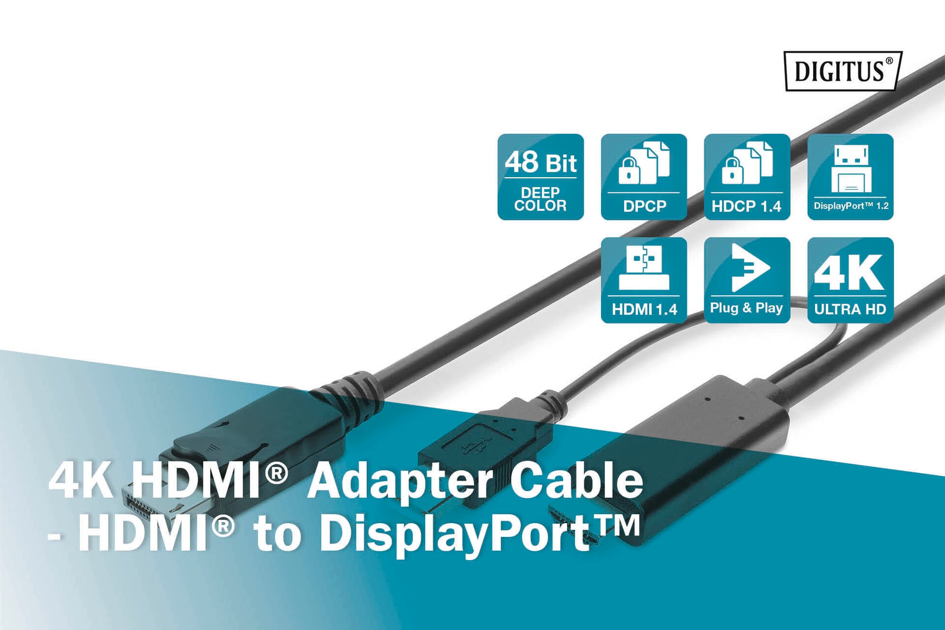 Digitus Video-Adapter »4K HDMI Adapterkabel - HDMI auf DisplayPort«