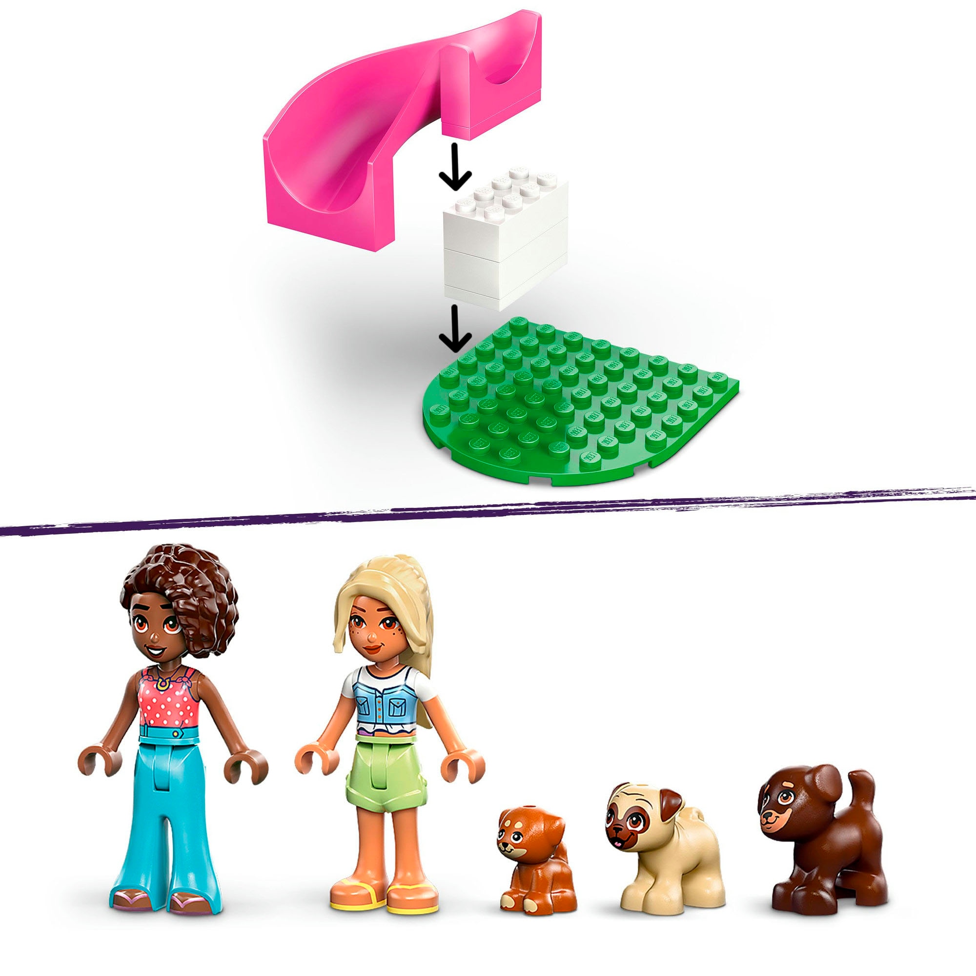 LEGO® Konstruktionsspielsteine »Welpenspielplatz (42665), LEGO Friends«, (66 St.), Made in Europe
