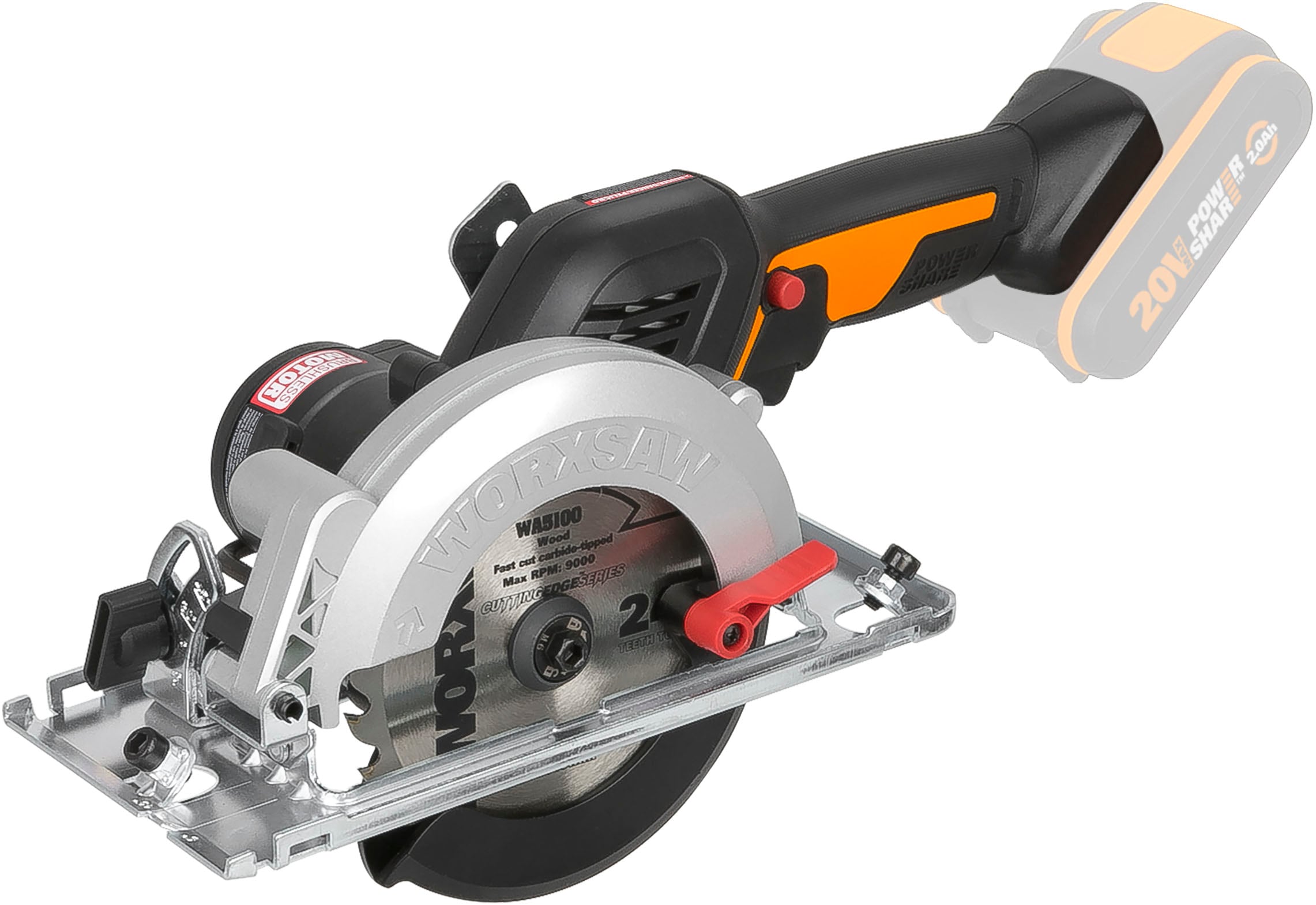 Worx Akku-Handkreissäge »WX531.9 NITRO«, für präzise Schnitte in Holz, Metall, PVC uvm., ohne Akku & Ladegerät