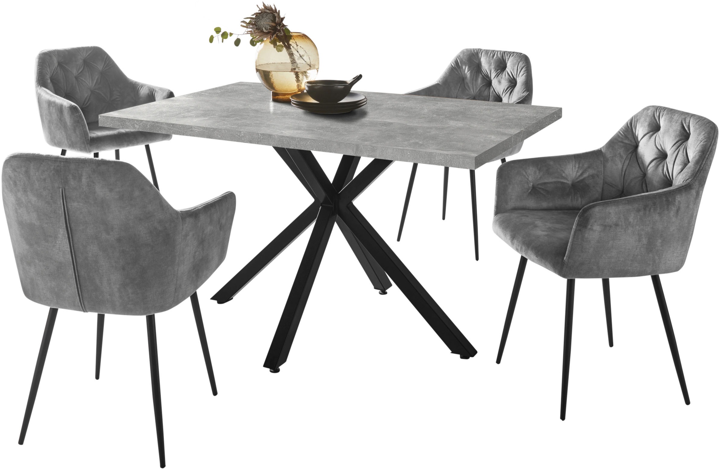 HELA Essgruppe »CLEO Tischgruppe Bestseller«, (Set, 5 tlg., 1 Tisch / 4 Stü günstig online kaufen