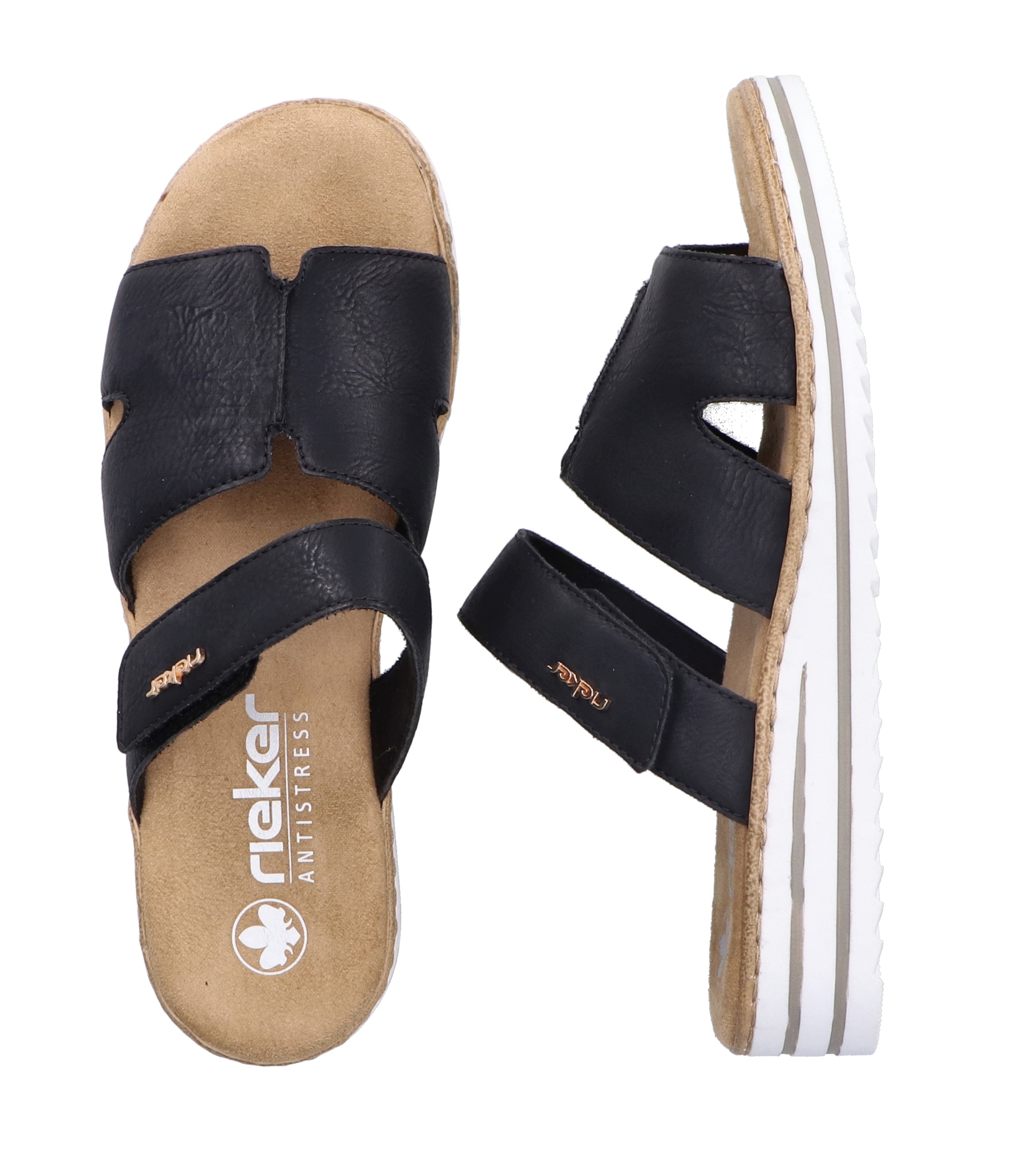 Rieker Pantolette, Sommerschuh, Keilabsatz, Hausschuh, Schlappen mit softer Innensohle