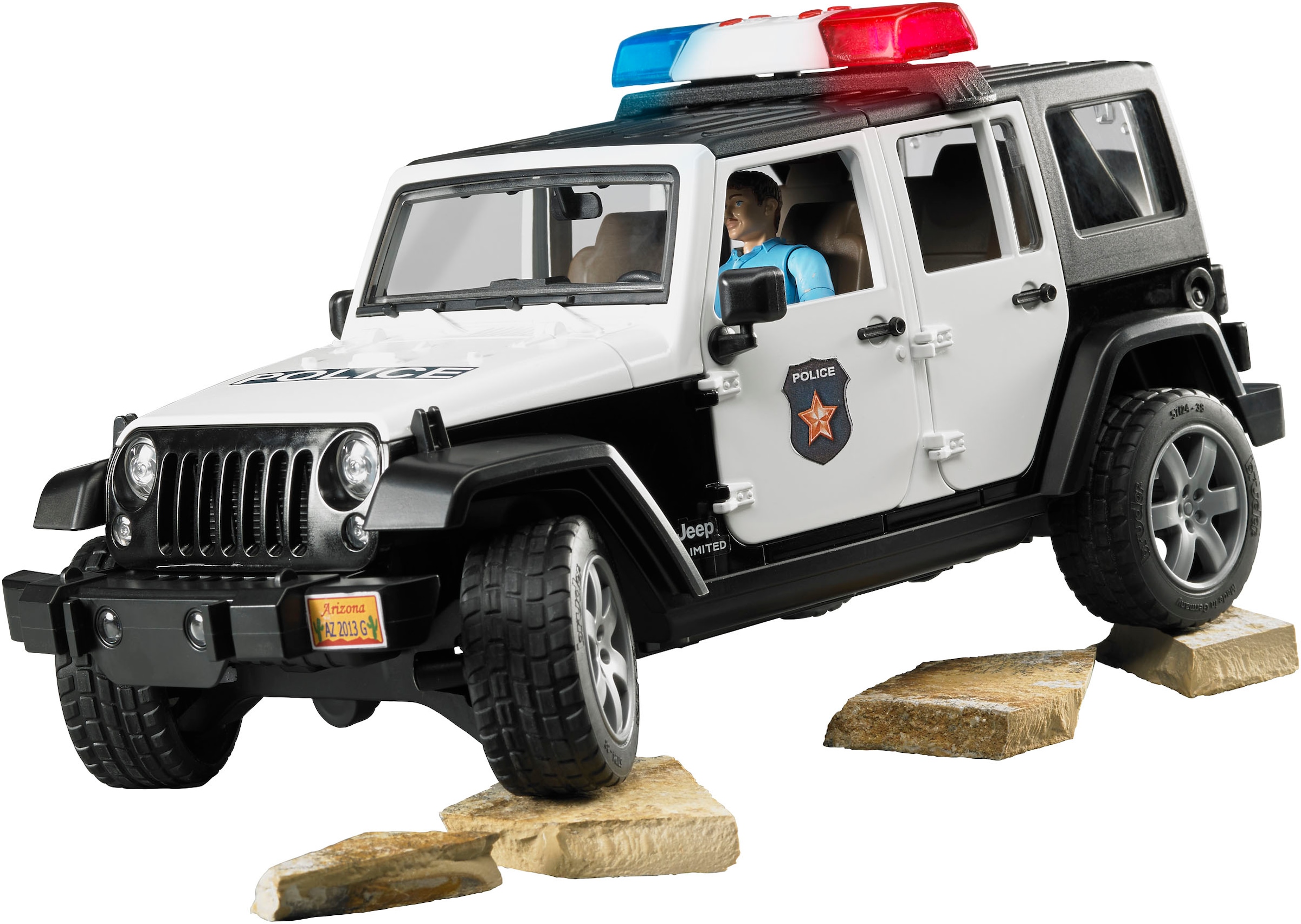 Bruder® Spielzeug-Auto »Jeep Wrangler Rubicon Unlimited Polizei/Figur/L+S (02526)«