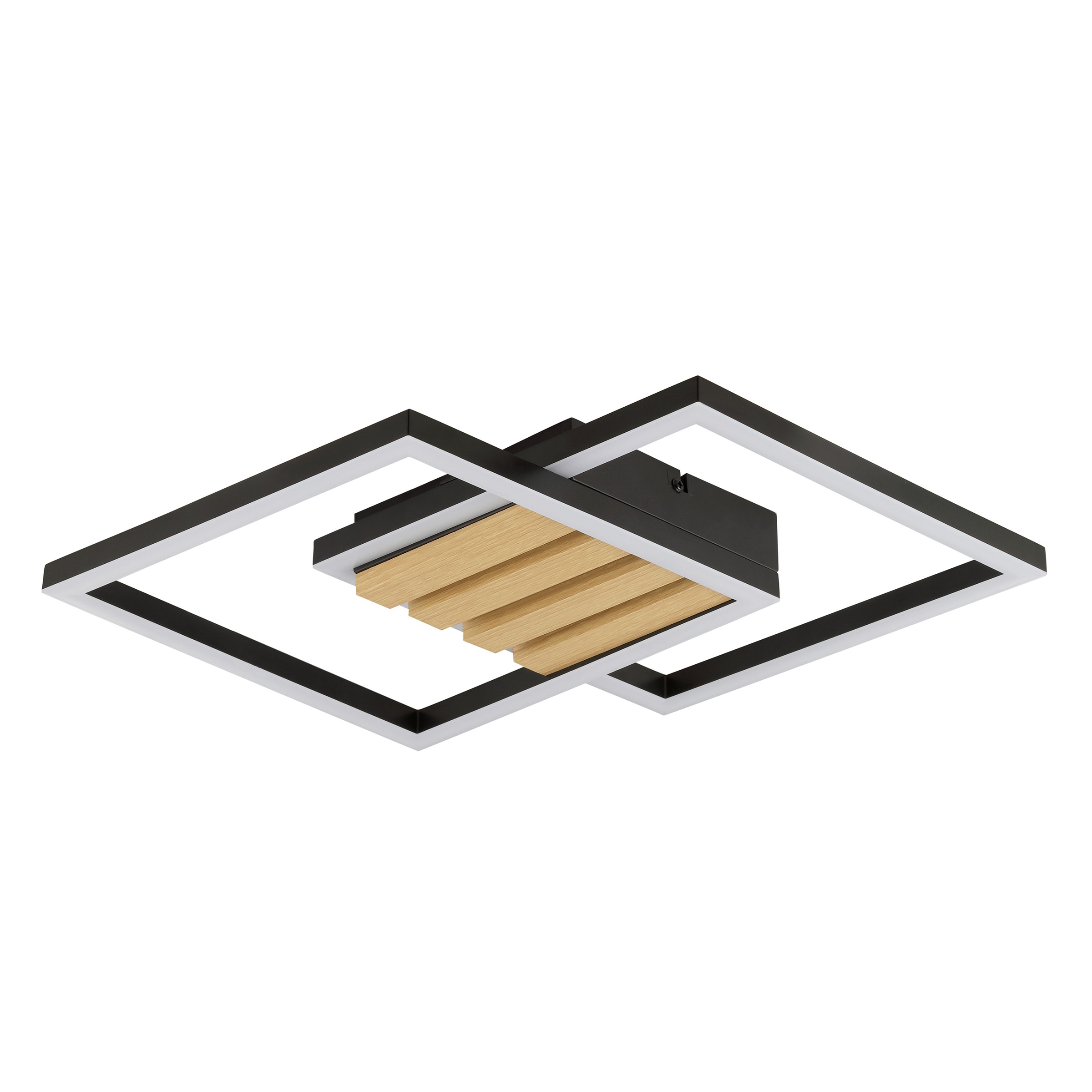 Brilliant LED Deckenleuchte »Kaleo« LED-Modul 1 Stk. Warmweiß 37,5 x 37,5 cm, 3400 lm, 3000K, schwarz, Holzdekor