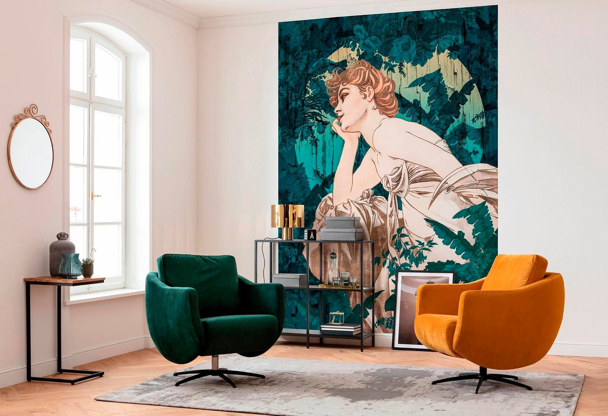 Komar Vliestapete »Digitaldruck Vlies - Songes Vert - Größe 200 x 280 cm«, bedruckt, Wohnzimmer, Schlafzimmer