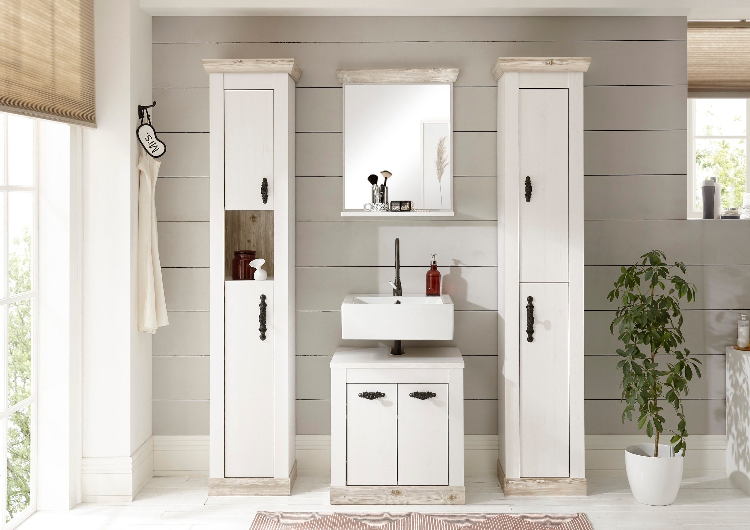 Home affaire Badmöbel-Set »Florenz, Bad im Landhausstil, 3-teiliges Badezim günstig online kaufen