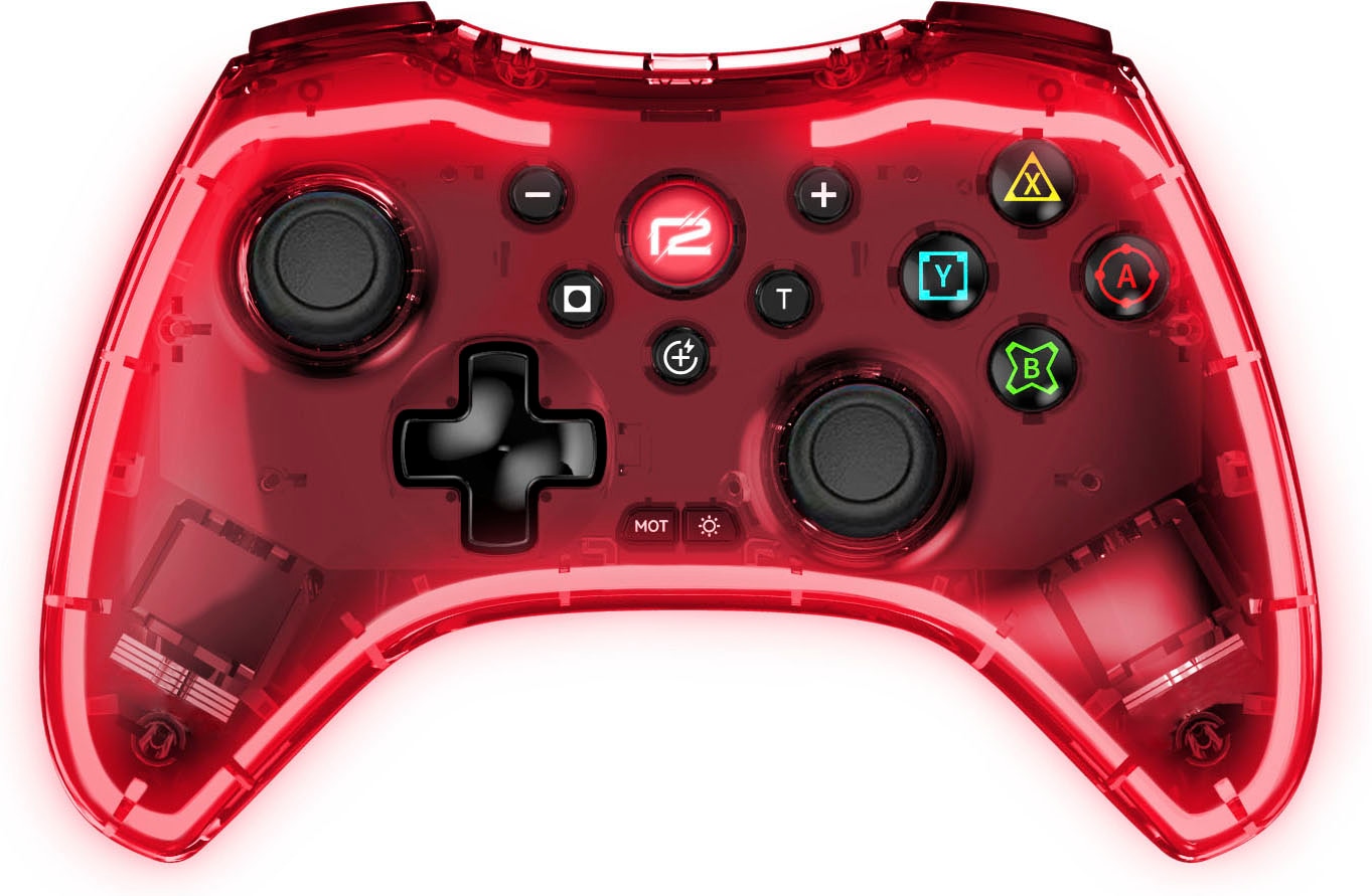 Ready2gaming Nintendo-Controller »Nintendo Switch Pro Pad X Led Edition in transparent mit roter LED«