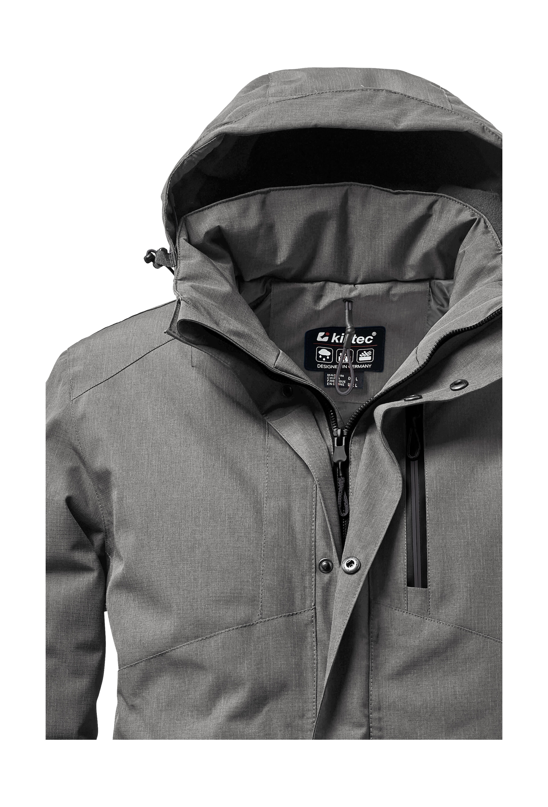 Killtec Outdoorjacke »KOW 161 MN JCKT«, Wasser- und winddichte Funktionsjacke mit abnehmbarer Kapuze