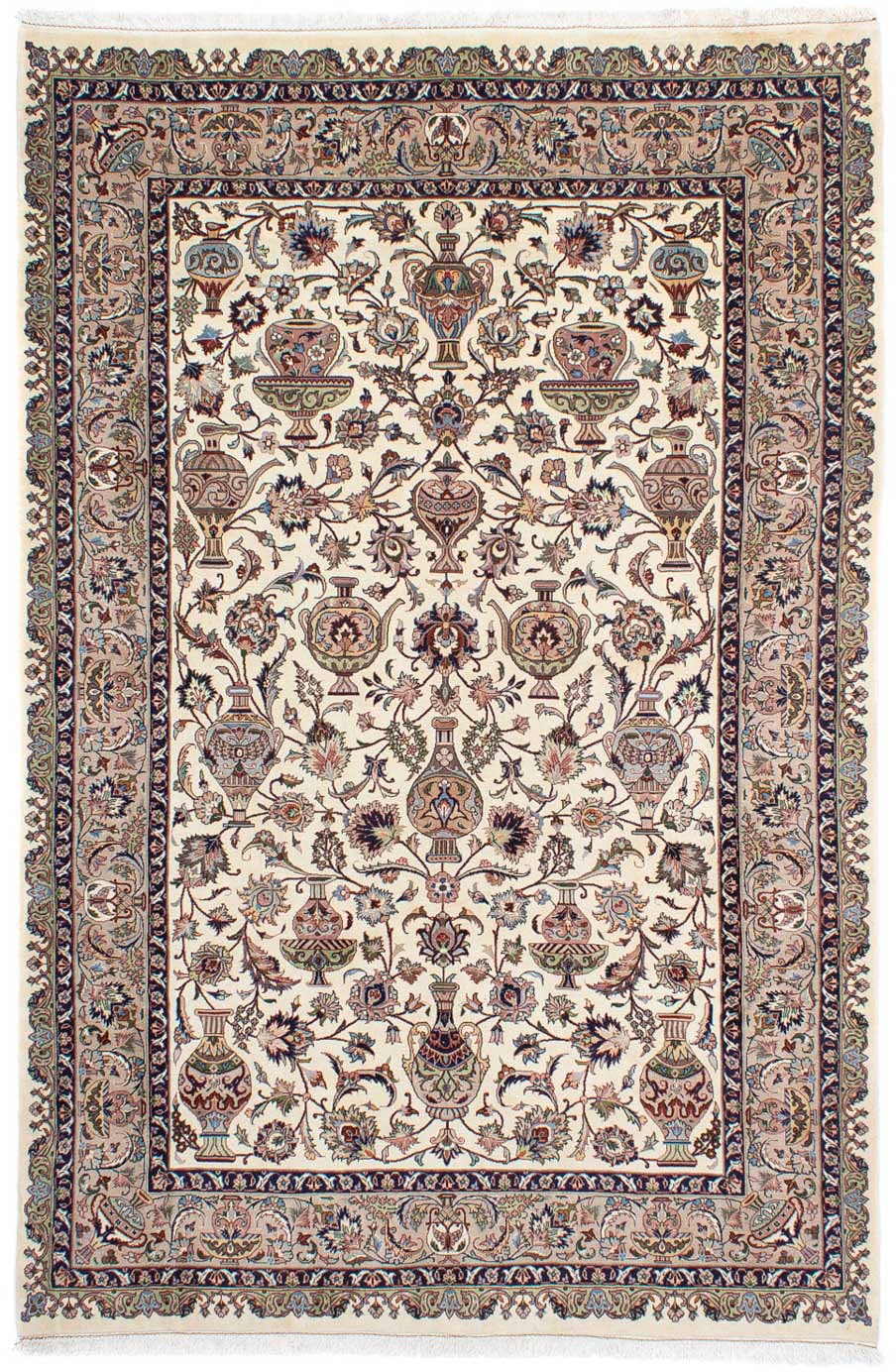 morgenland Wollteppich »Kaschmar Blumenmuster Beige 291 x 198 cm«, rechteck günstig online kaufen