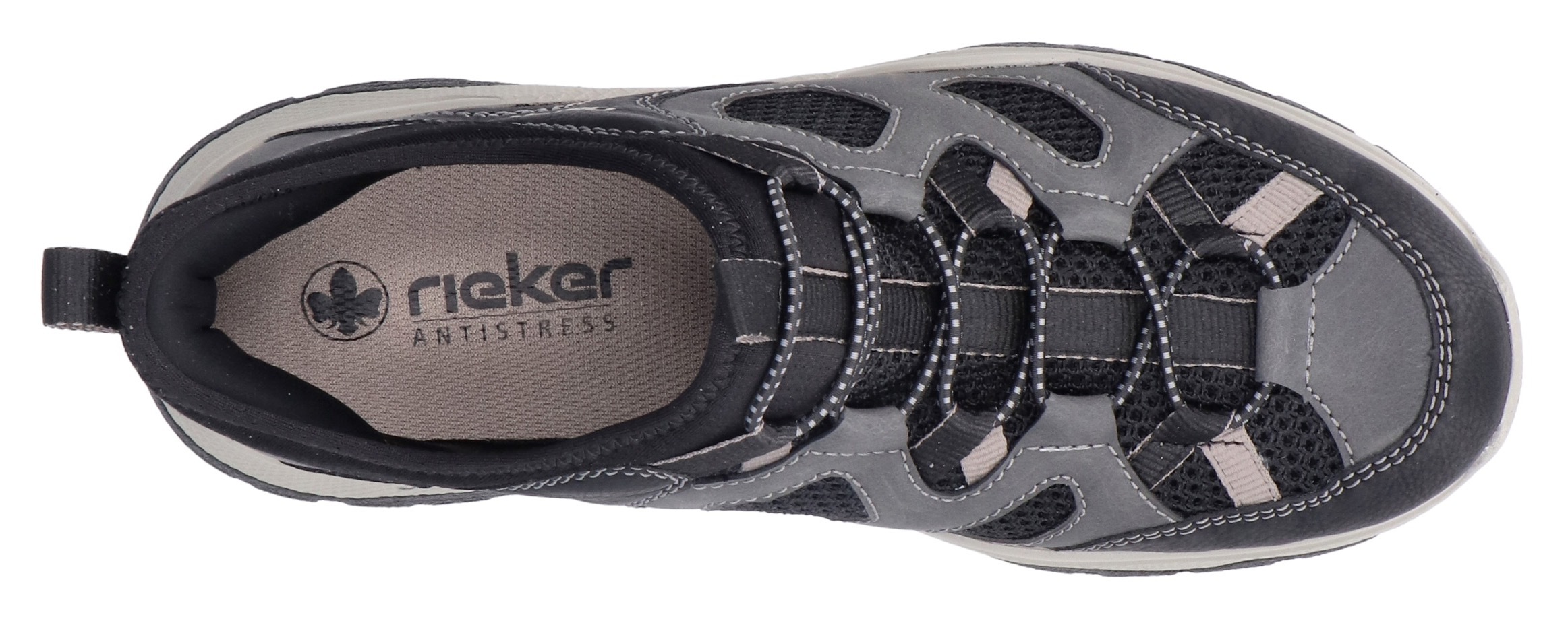 Rieker Slip-On Sneaker, Trekkingschuh, Outdoorschuh, Schlupfschuh mit Gummizug