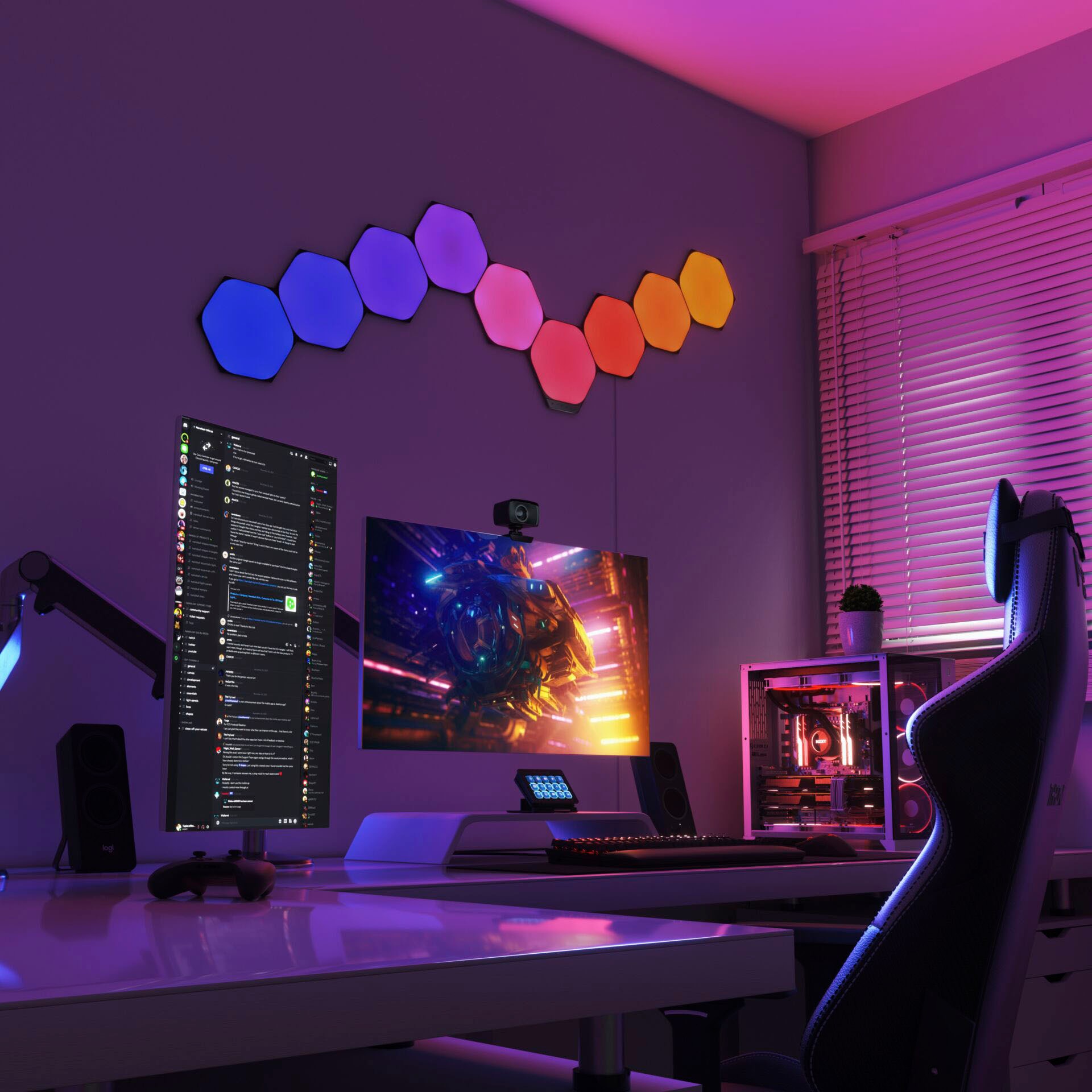 nanoleaf LED Dekolicht »Nanoleaf Shapes Ultra Black Hexagons Starter Kit - 9PK«, Starter Kit - 9 PK, Modulares Stecksystem, Smarte Technologie