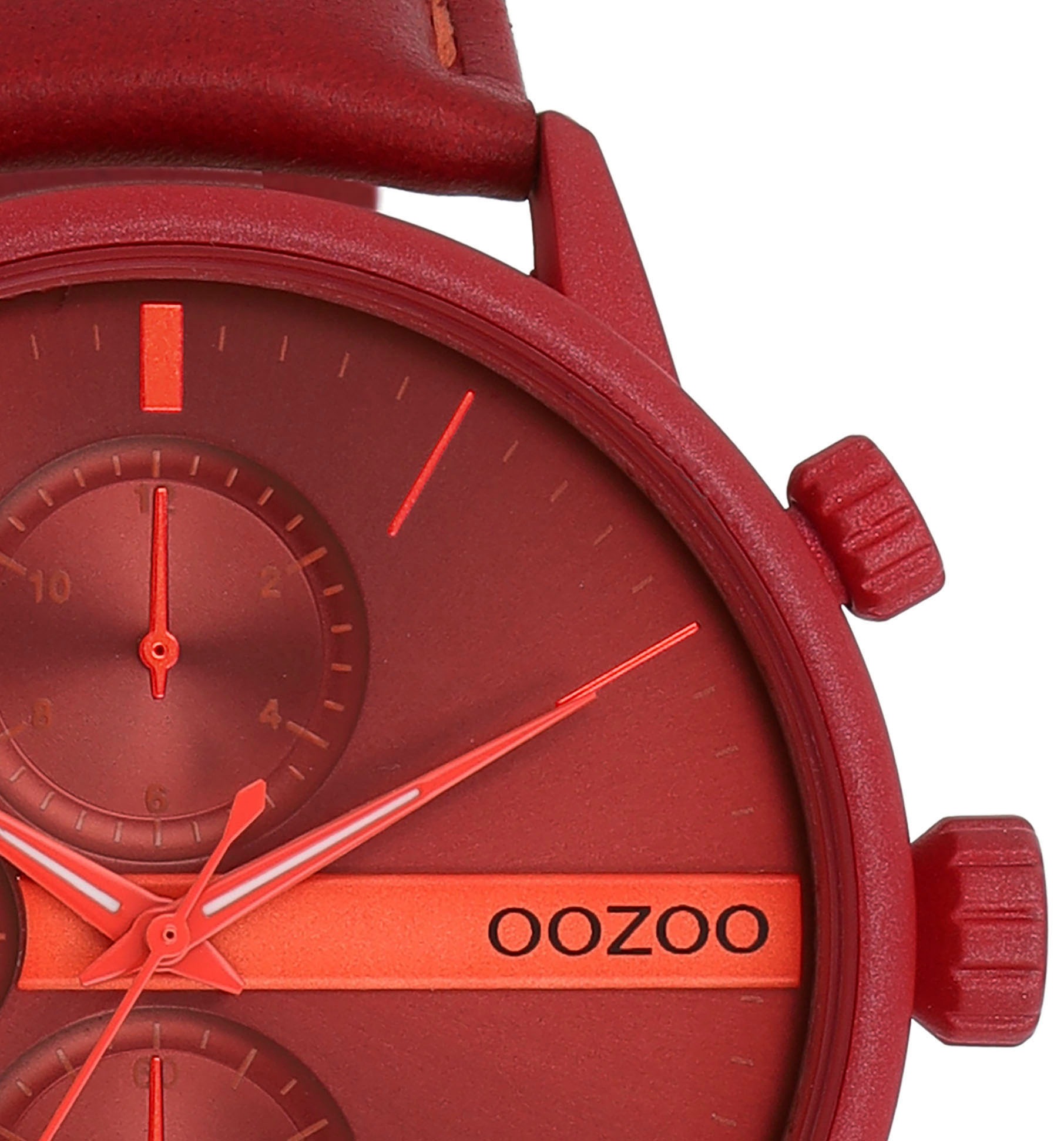 OOZOO Quarzuhr, Armbanduhr, Herrenuhr, Lederarmband, Chrono-Look