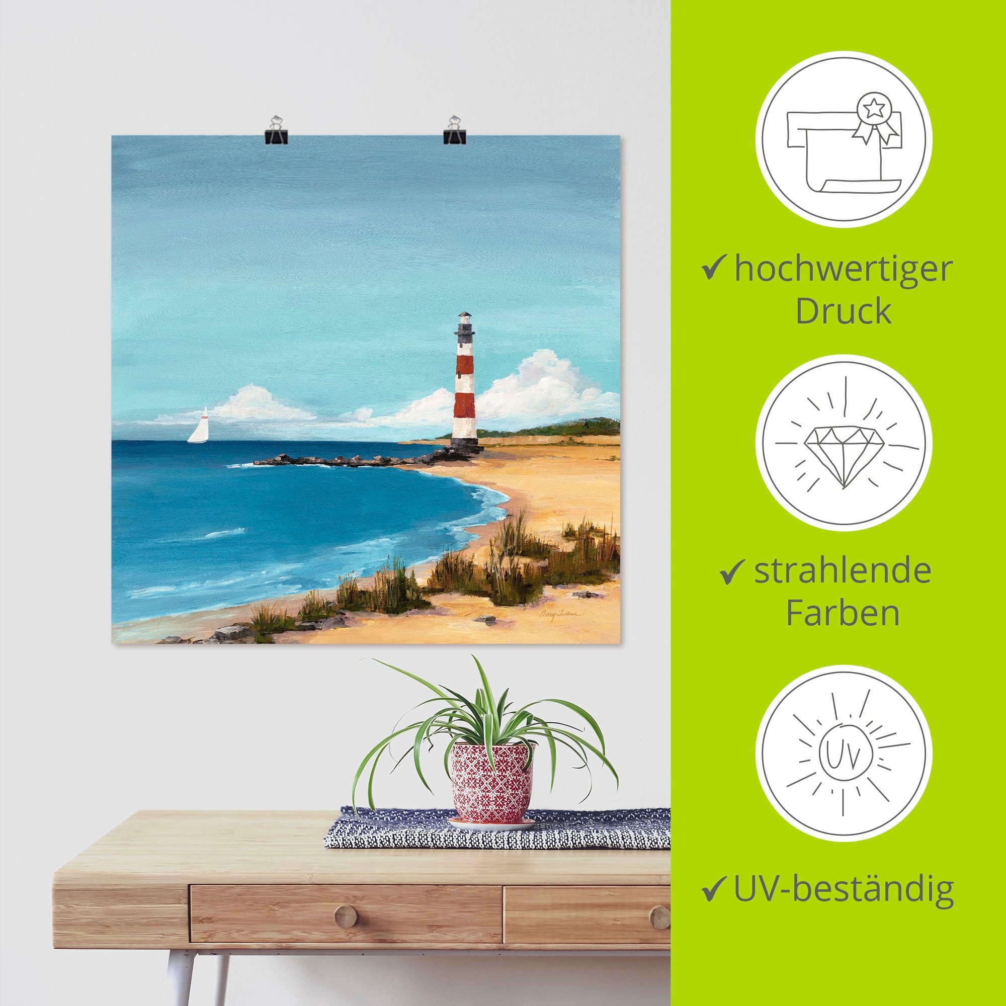 Artland Poster »Sandpunkt«, Strand, (1 St.), als Leinwandbild, Wandaufkleber oder Poster in versch. Größen