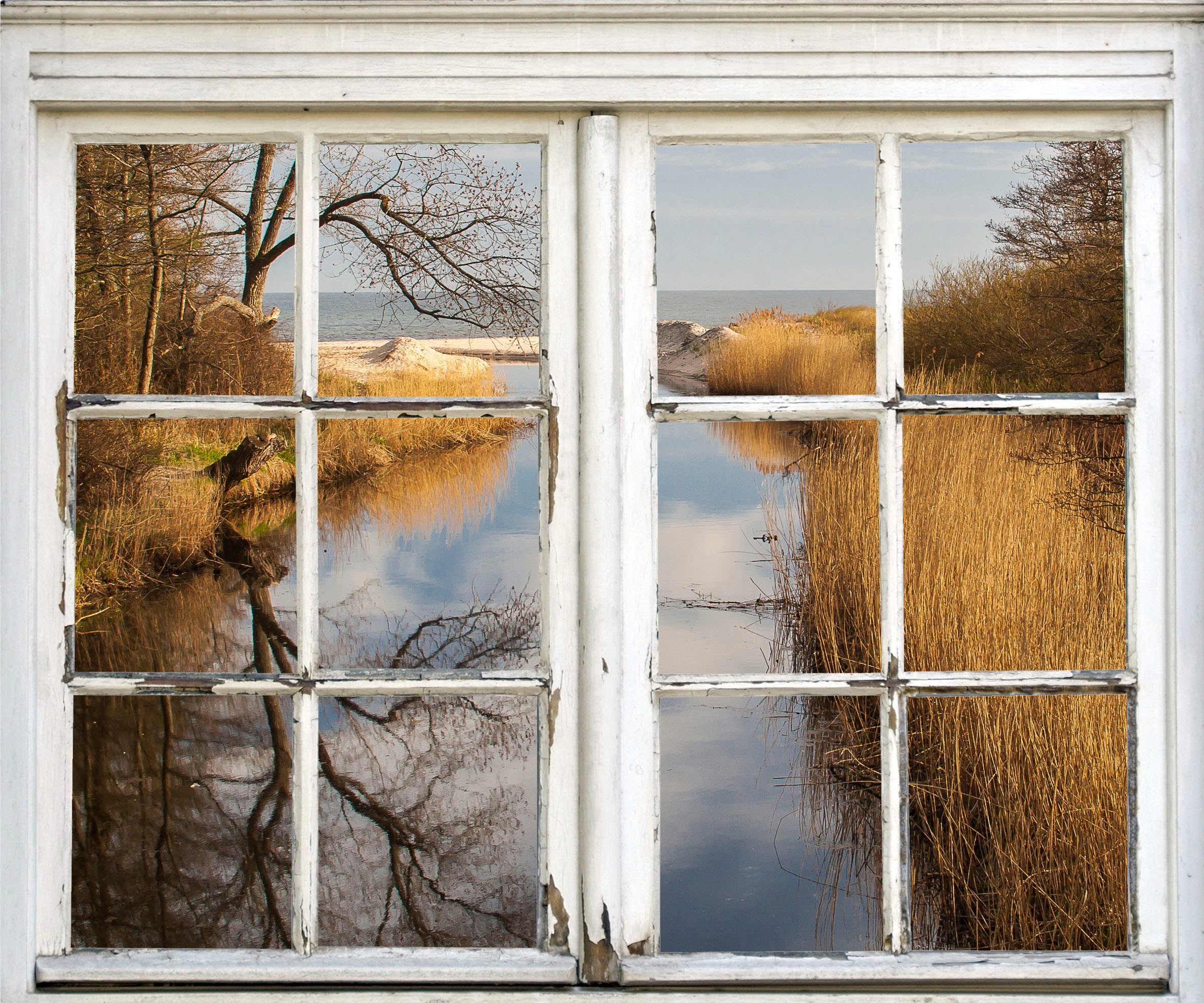 queence Wandsticker »Fluss«, Wandsticker, Wandbild, selbstklebend, Fluss, Wasser