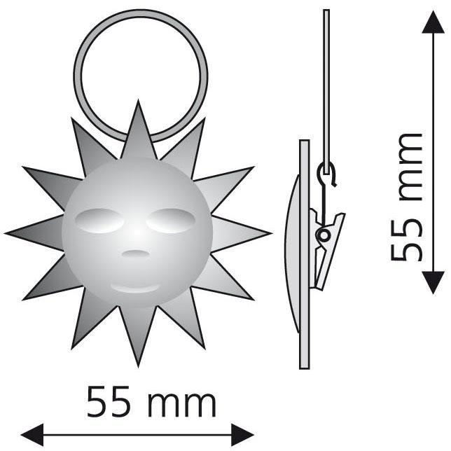 Liedeco Gardinenring »Sonne«, (Packung, 4 St., mit Dekoklammer), für  Gardinenstangen Ø 16 mm bequem und schnell bestellen