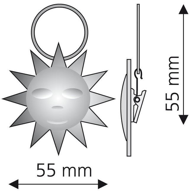 Liedeco Gardinenring »Sonne«, (Packung, 4 St., mit Dekoklammer), für Gardinenstangen Ø 16 mm