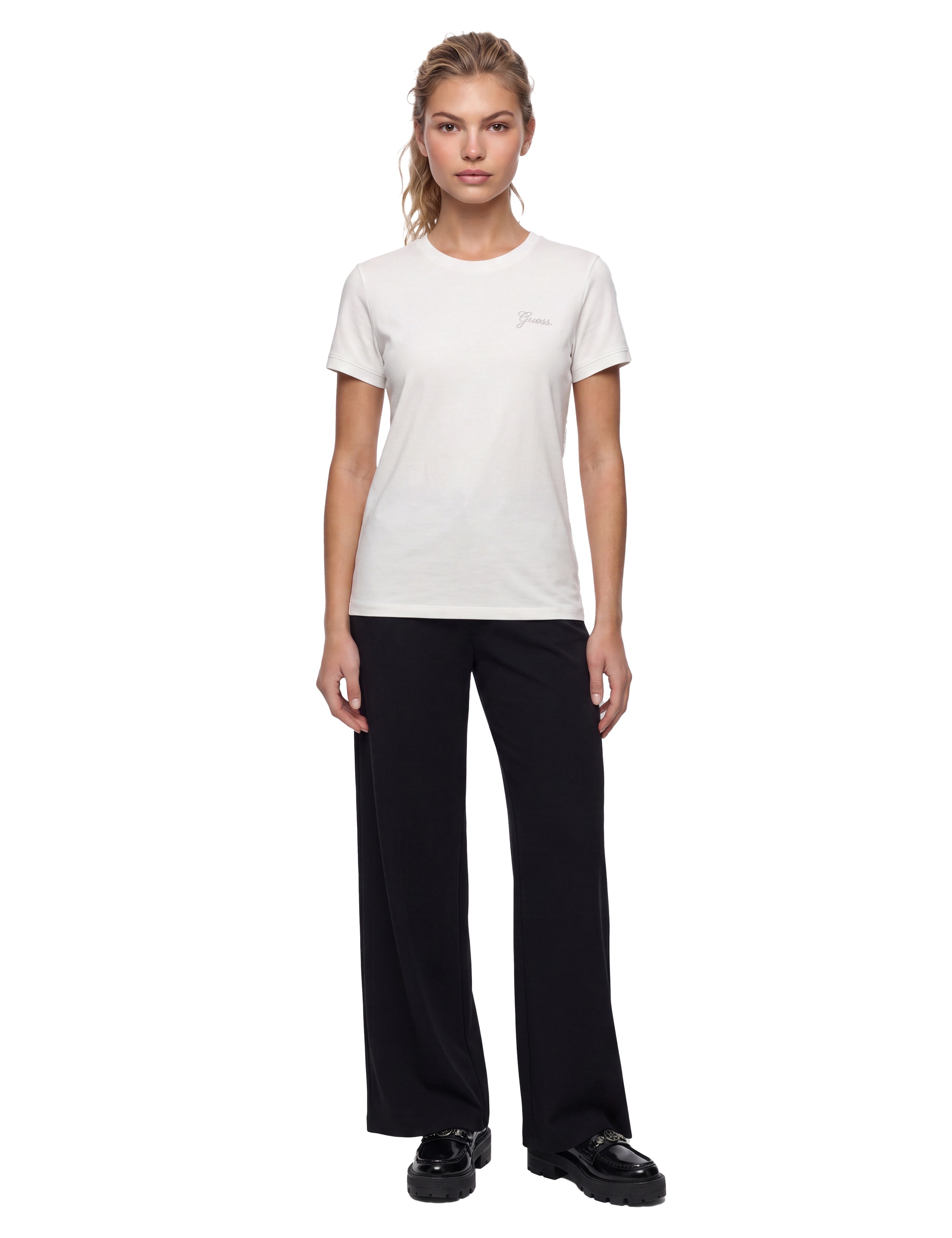 Guess T-Shirt »NEW SS CN MINI LOGO TEE« aus Modal-Mix, Slim Fit