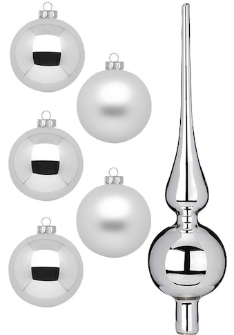 Weihnachtsbaumkugel »Frosty Silver, Weihnachtsdeko, Christbaumschmuck«, (Set, 46 St.)