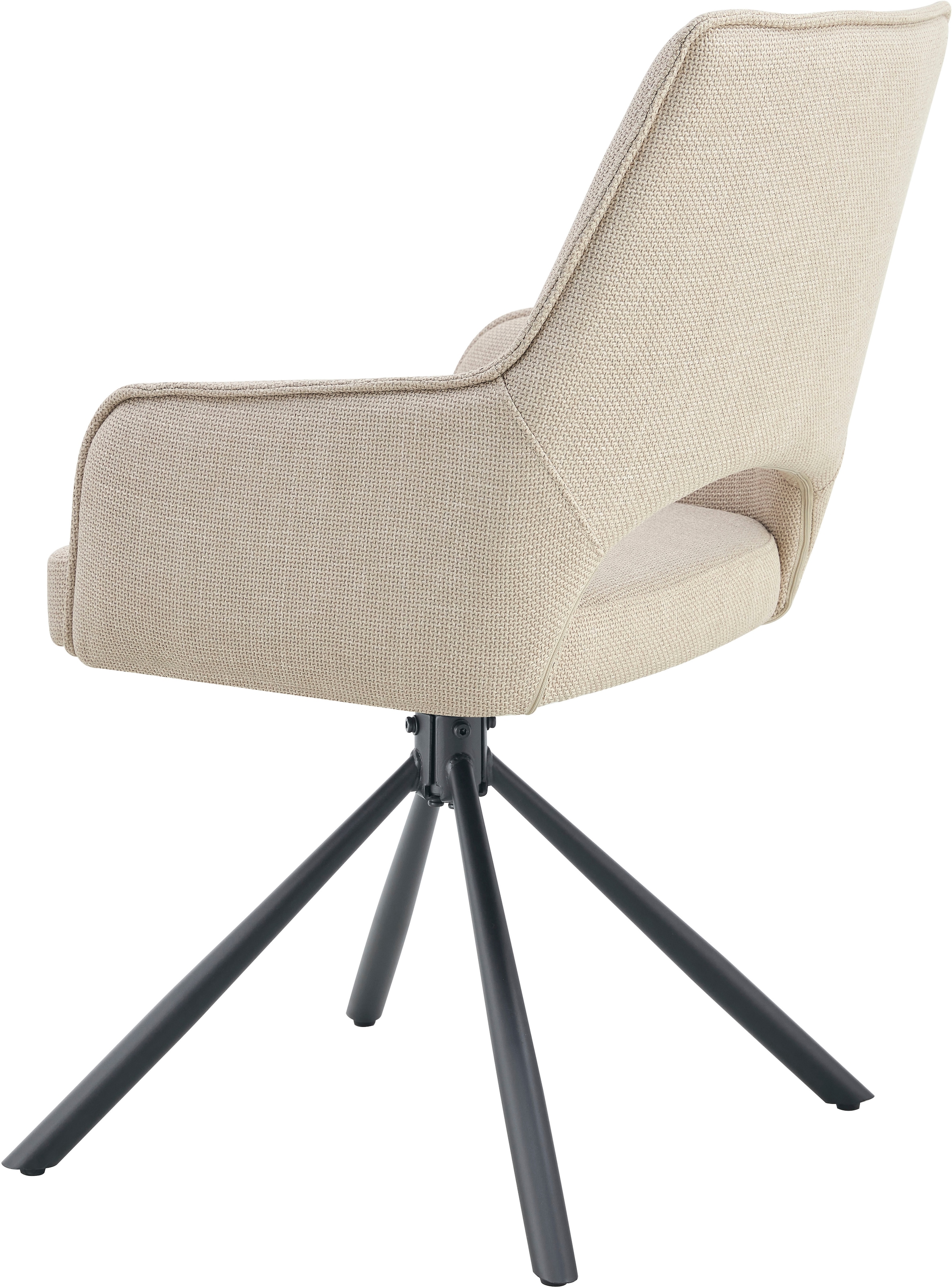 Home affaire Drehstuhl »BELLEVILLE, 2er Set, mit Metallgestell in matt schwarz« (Set) 2 Stk.in verschiedenen Farben, Belsatbarkeit pro Stuhl 120 kg, 360° drehbar