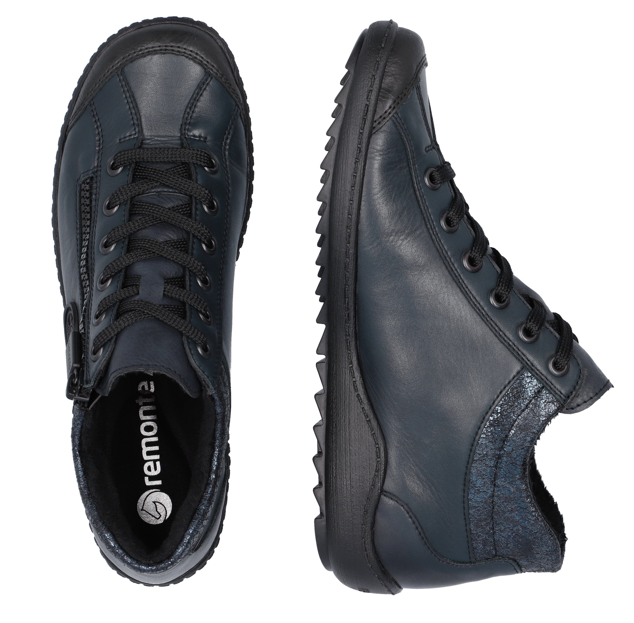 Remonte Schnürboots, Flats, Komfortschuh, Boots mit seitlichem Reißverschluss