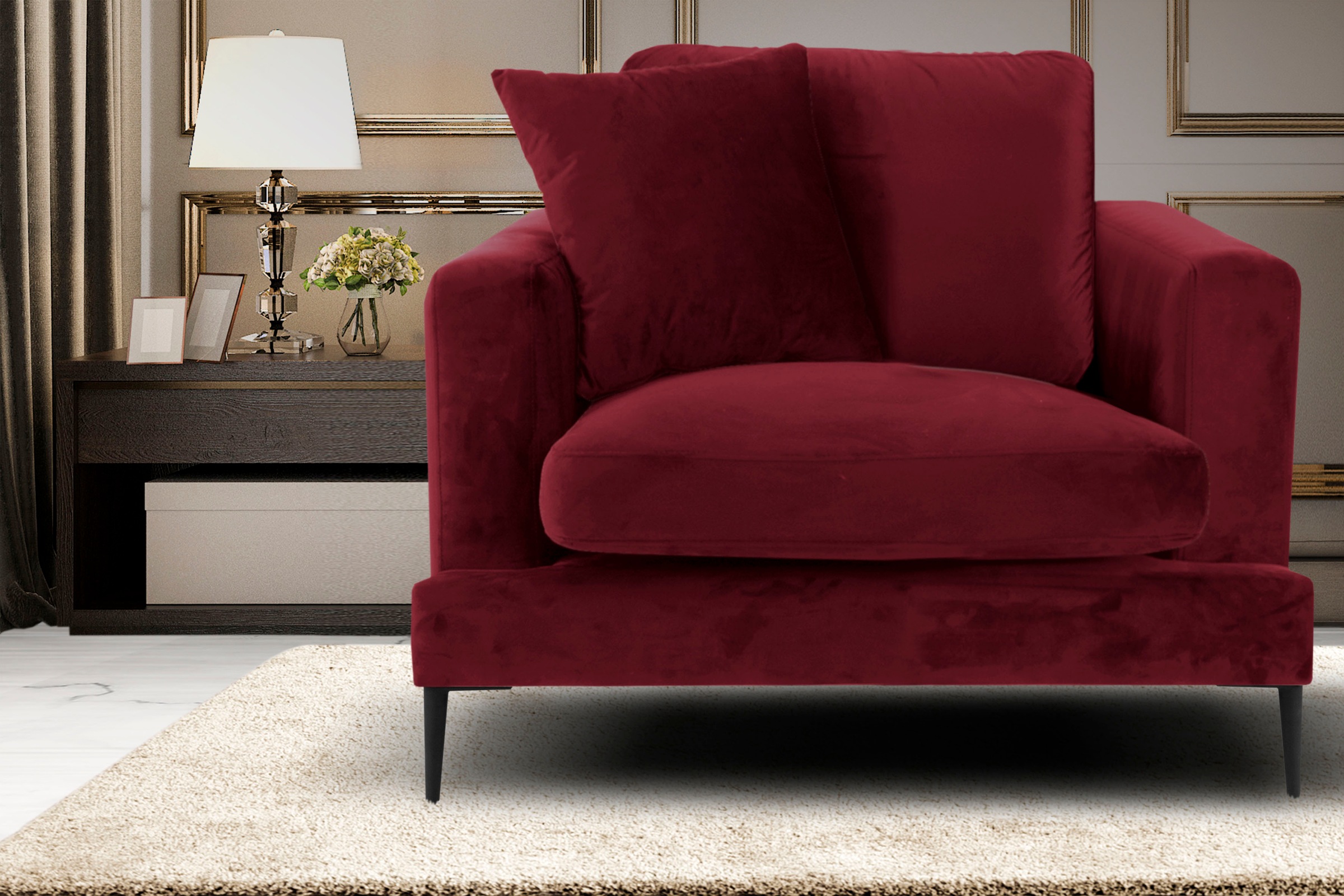 Home affaire Sessel »Cozy Loungesessel, Designersessel, Maße B/T/H: 91/97/8 günstig online kaufen