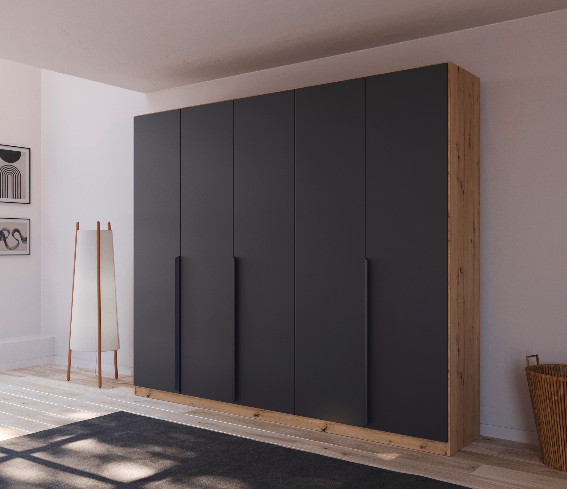 rauch Drehtürenschrank »Dark&Wood by Quadra Spin«, im Industrial Style mit Metallgriffstangen