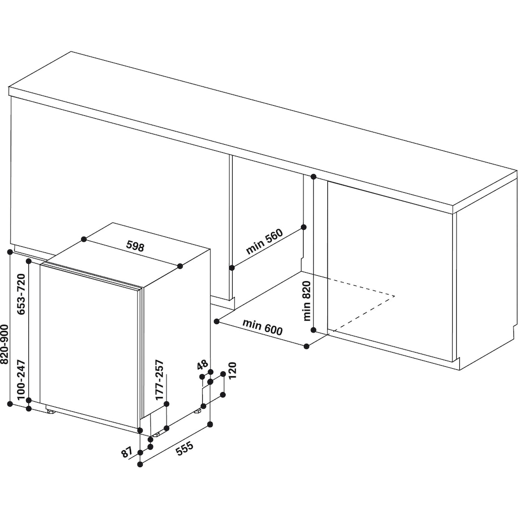 BAUKNECHT vollintegrierbarer Geschirrspüler »OBIO POWERCLEAN 6330«, OBIO POWERCLEAN 6330, 14 Maßgedecke