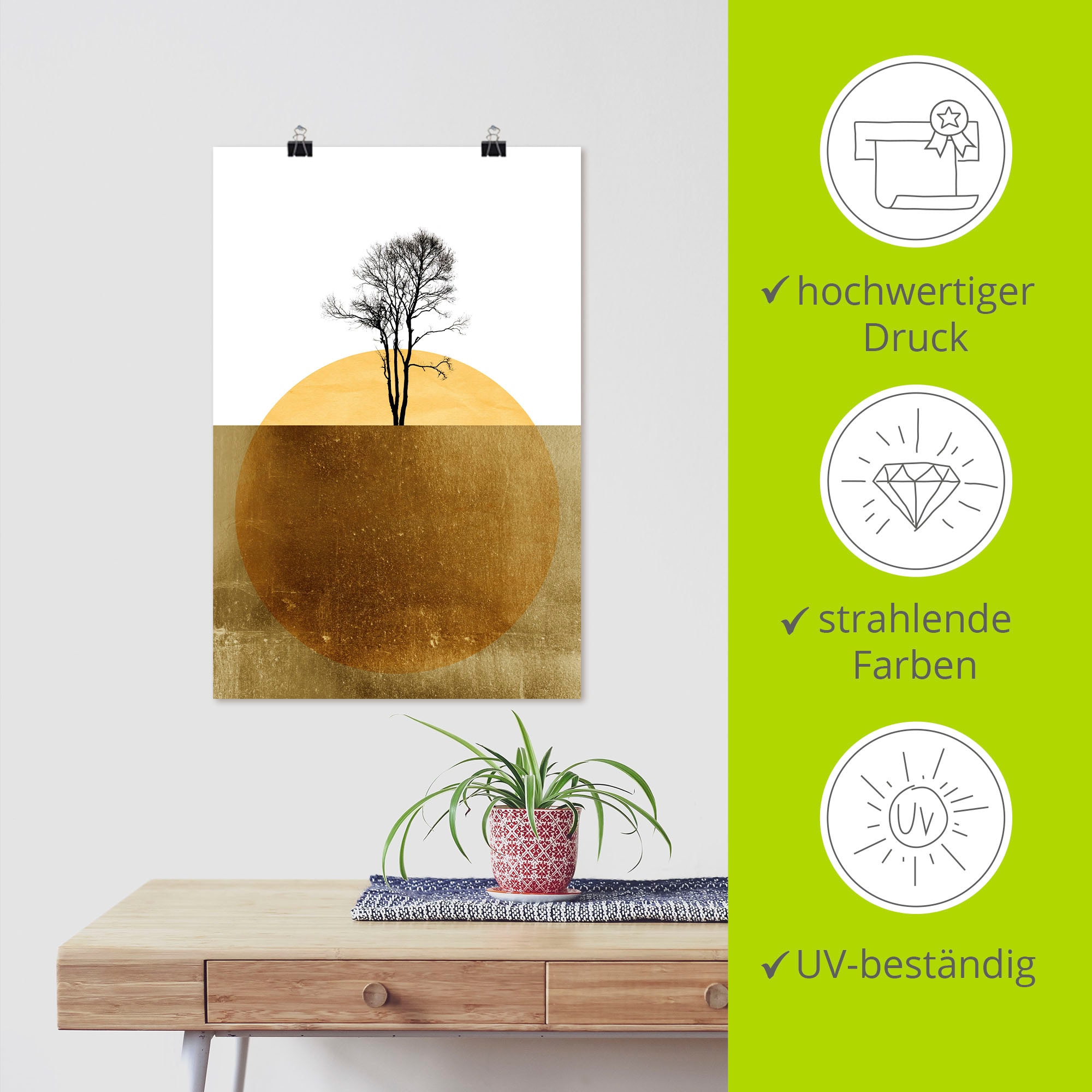 Artland Wandbild »Goldener Ozean«, Meer Bilder, (1 St.), als Alubild, Outdoorbild, Leinwandbild, Poster in verschied. Größen