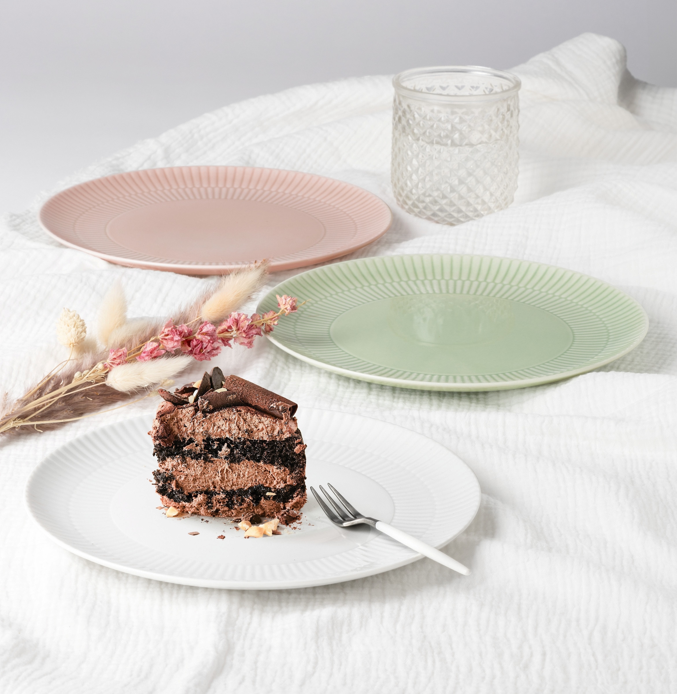 Seltmann Weiden Teeservice »Geschirr-Set, 18 Teile, Amina, klein«, (Set, 18 tlg., 6x Teeobertasse, 6x Kombi-Untertasse, 6x Brotteller), Tassen, Untertassen, Teller, Made in Germany, 18 Teile, für 6 Personen