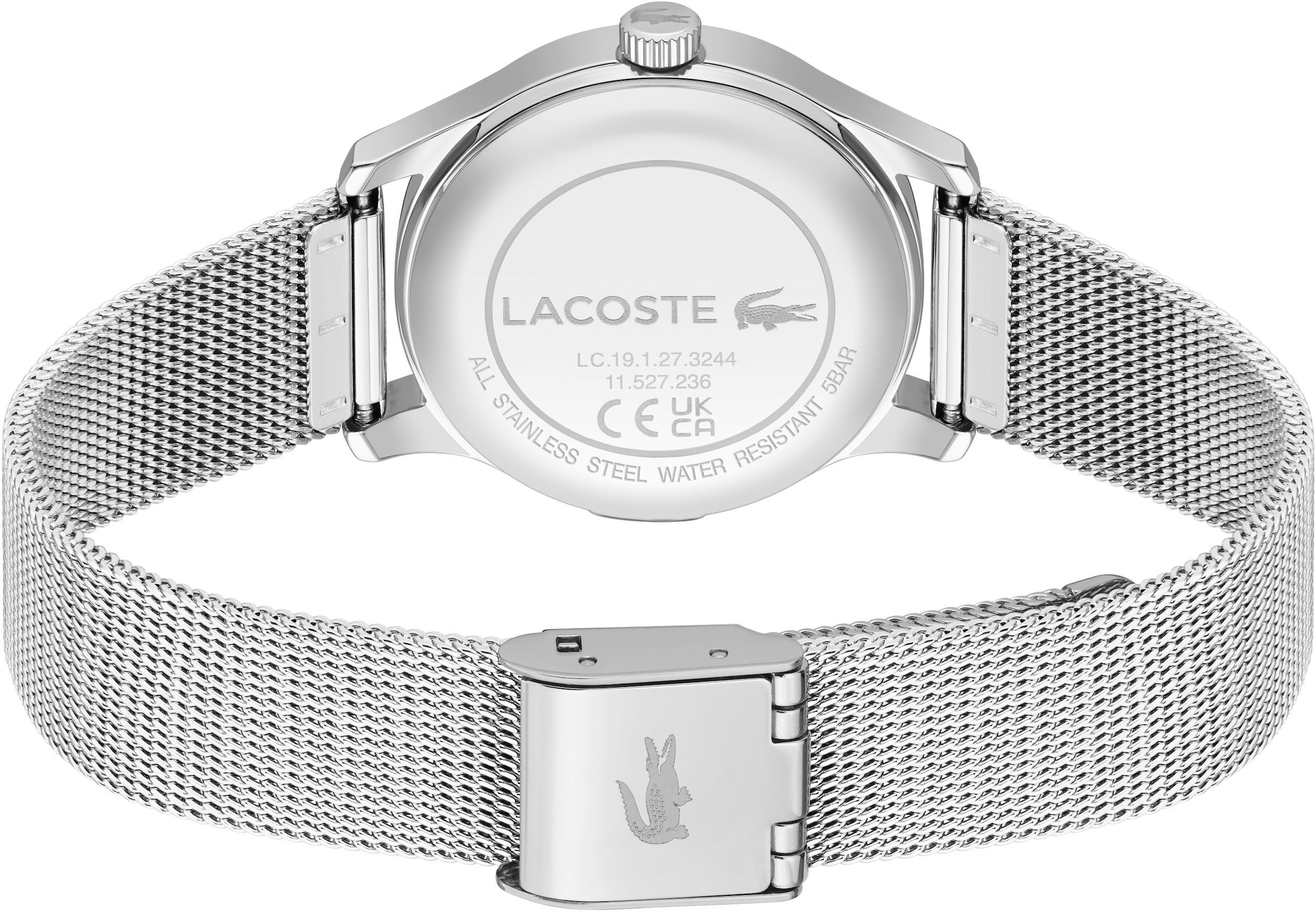 Lacoste Quarzuhr »ELYSE«, Armbanduhr, Damenuhr, Edelstahlarmband, analog