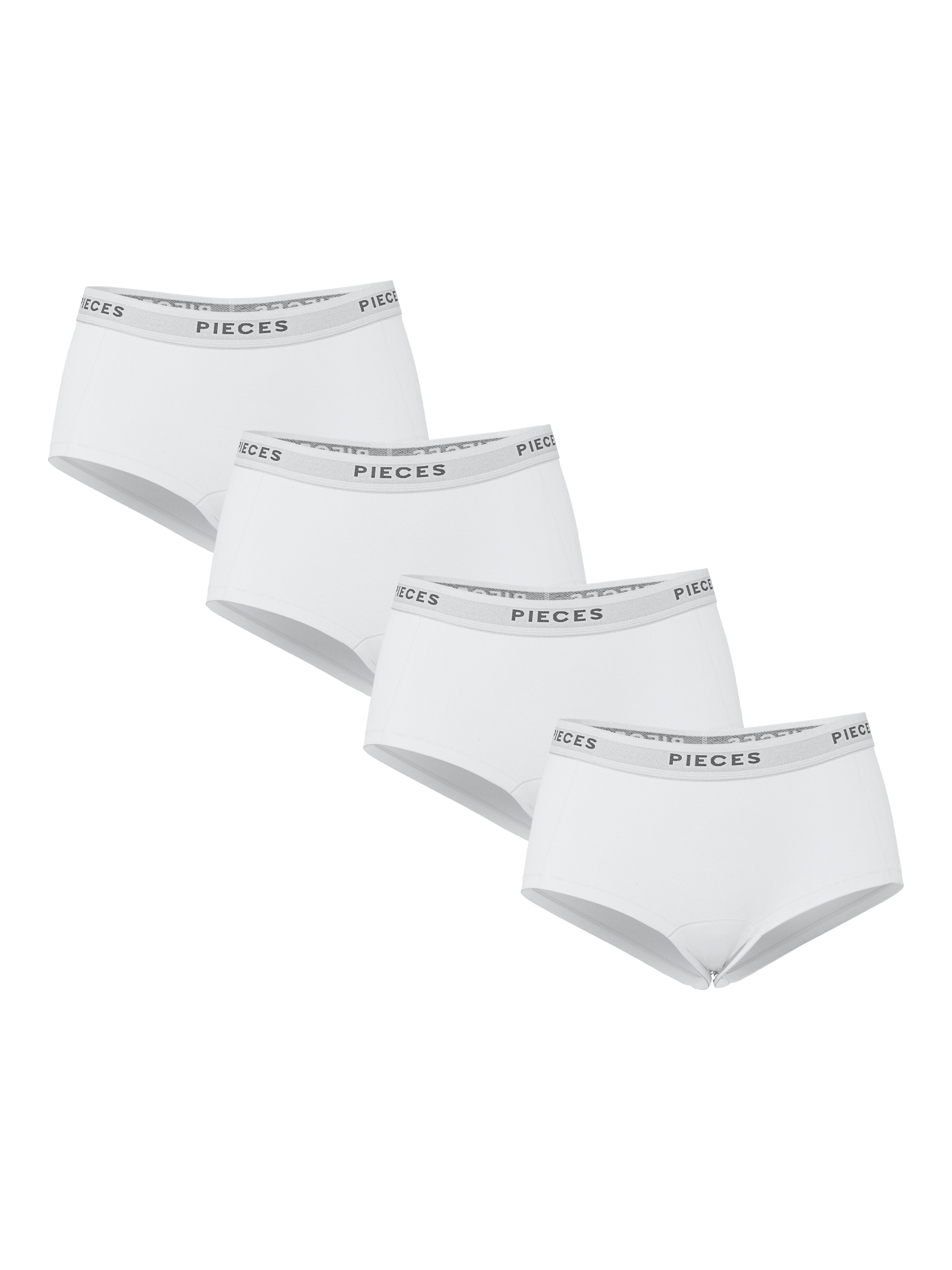 pieces Hipster »PCLOGO LADY 4 PACK SOLID NOOS BC«, (Packung, 4 St., 4er-Pack)