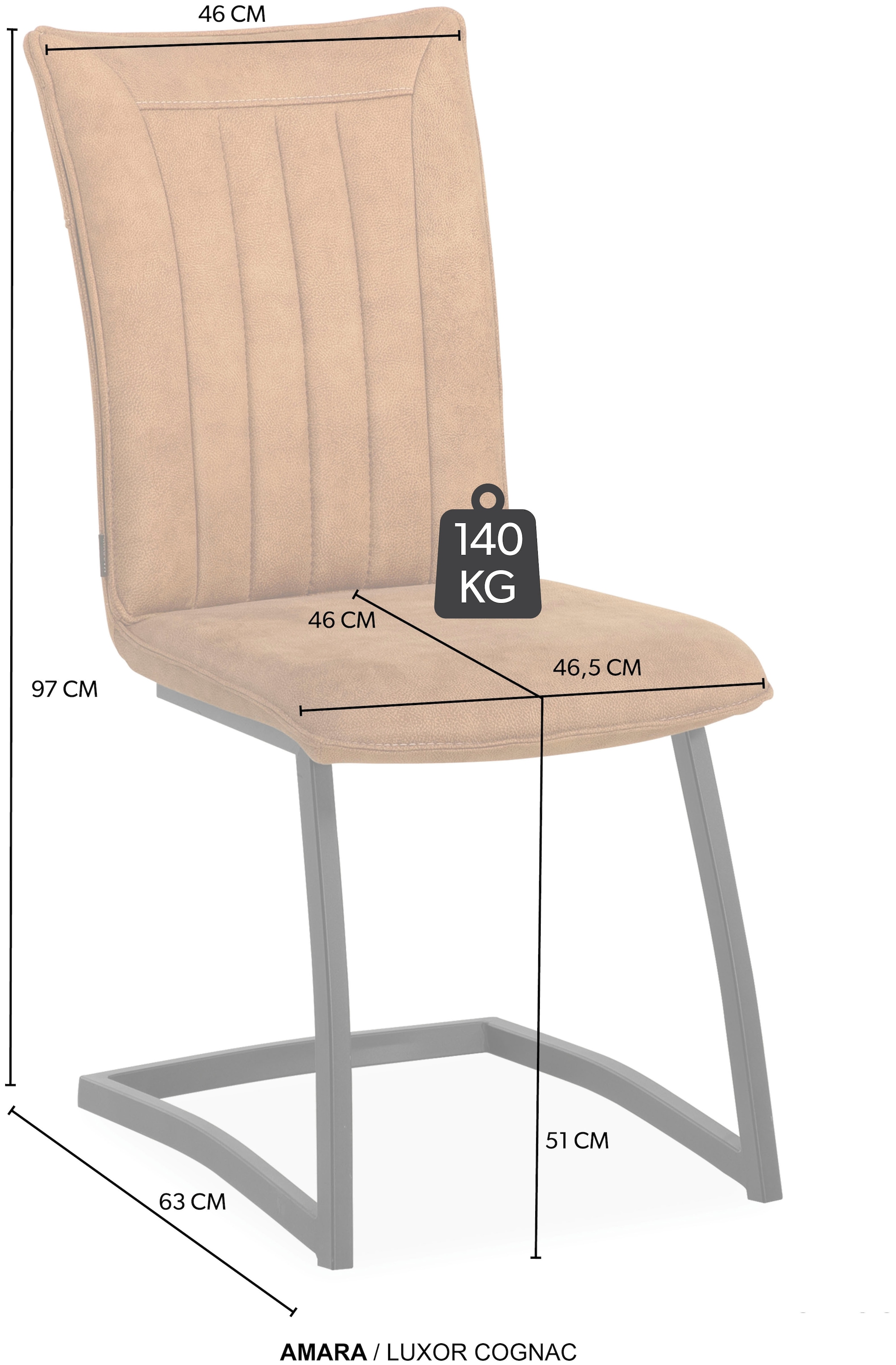 OMG Design Freischwinger »Amara«, (Set), 2 St., Stoff, Esszimmerstuhl, Küchenstuhl, pflegeleichter Bezug