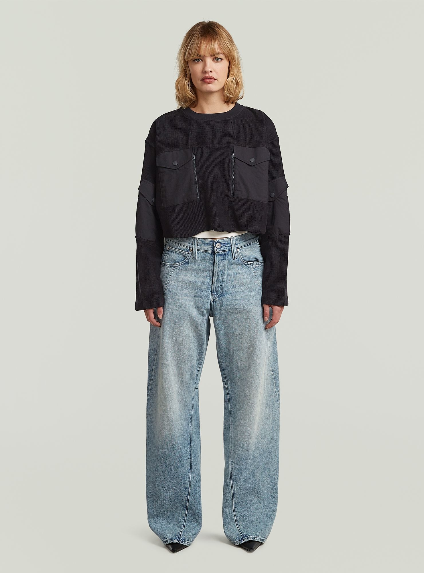 G-STAR Longpullover »Multi Pocket Mix Loose Cropped Sweater«