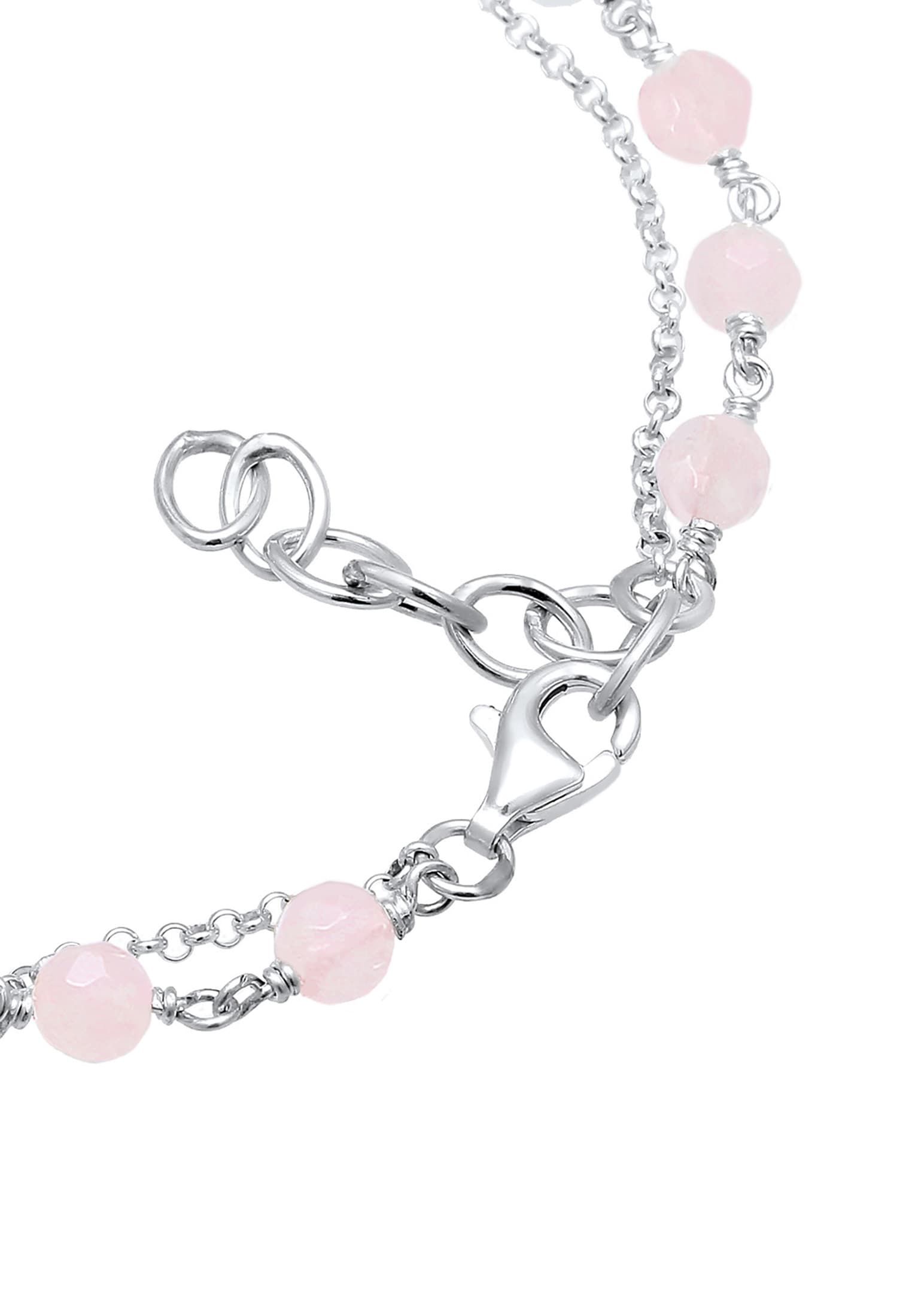 Elli Armband »Herz Quarz Perlen Rosé 925 Sterling Silber«