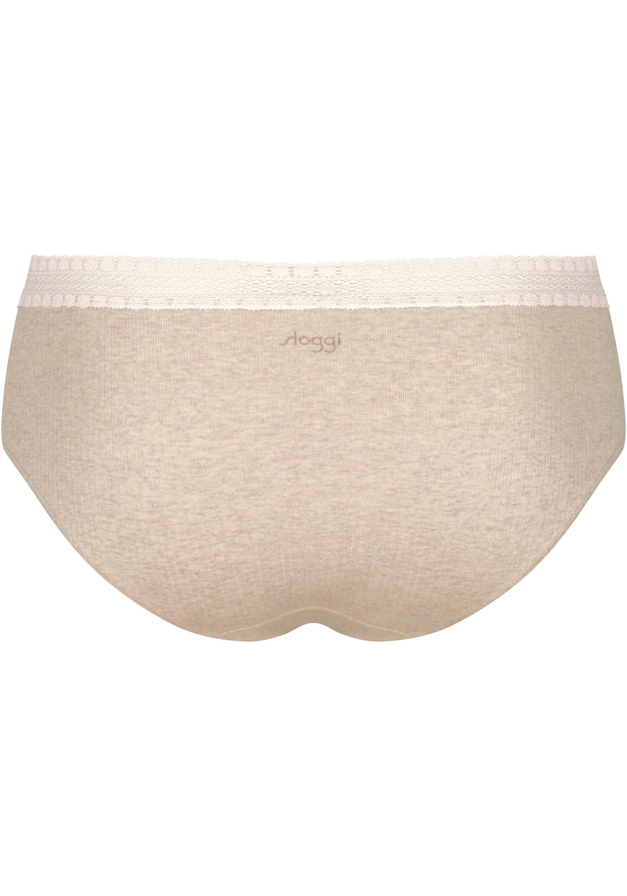 sloggi Slip »GO Ribbed R Hipster C2P«, (2er Pack), weiche Rippware mit Spitzenbesatz