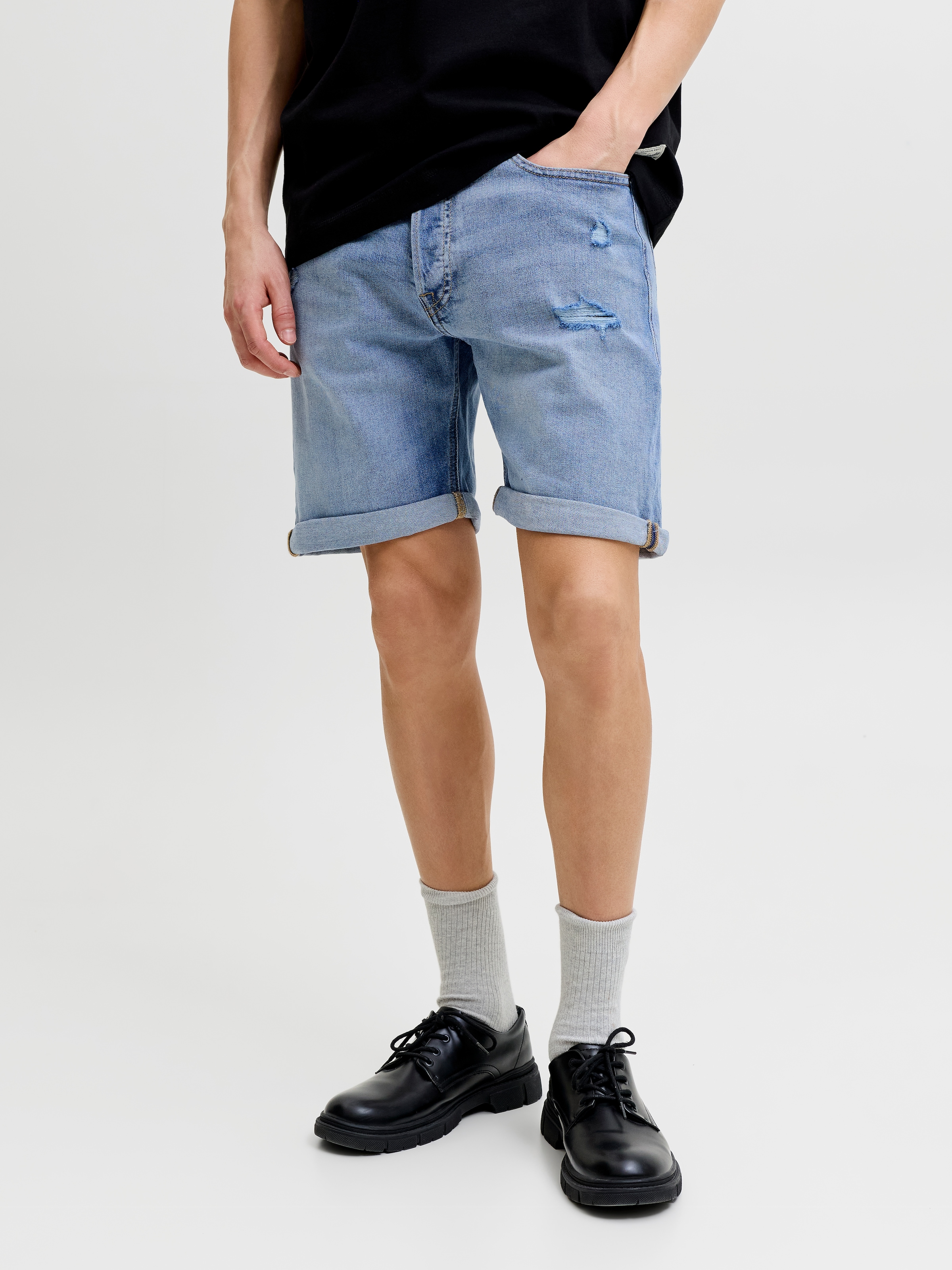 Jack & Jones Shorts »JJIORIGINAL mit stylischem Aufschlag und Knopfleiste«  Baumwollmischung, regular fit