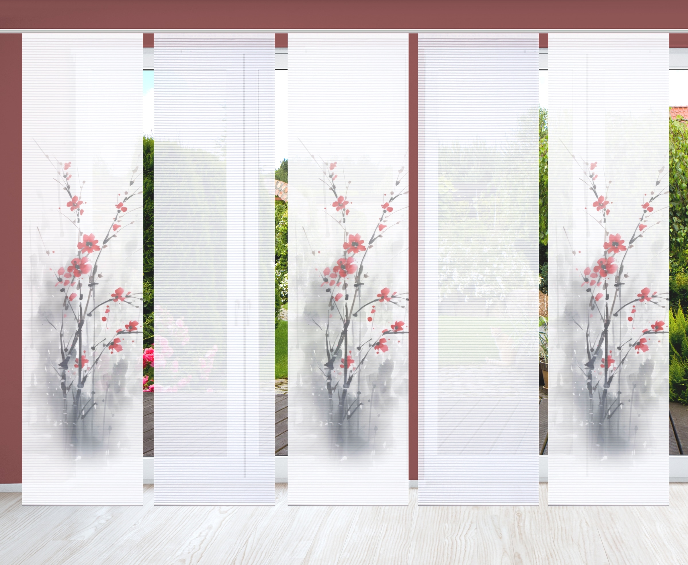 HOME in green Schiebegardine »BELMIRA« Paneelwagen 5 Stk. tlg. SET DIGITALD günstig online kaufen