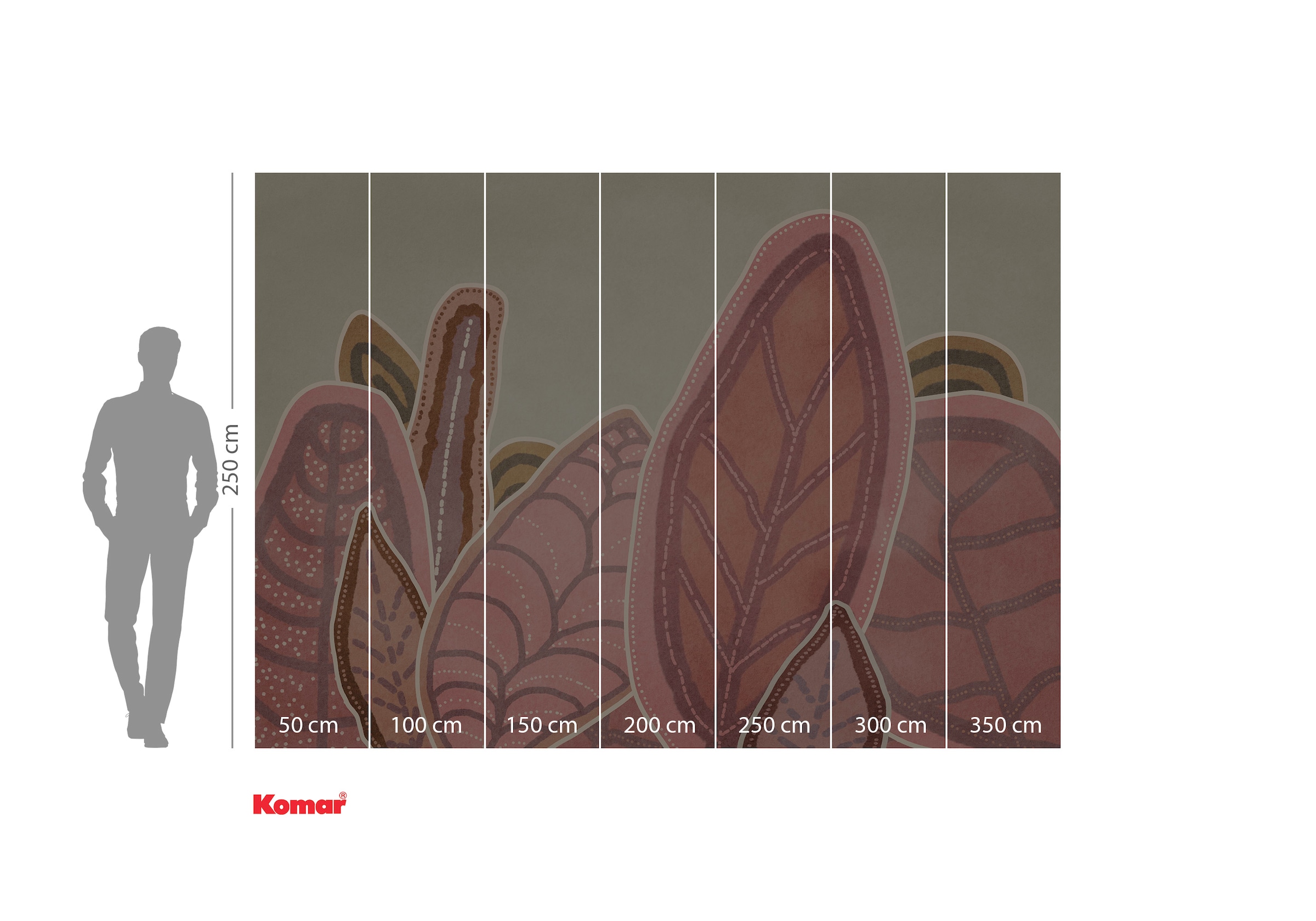 Komar Fototapete »Komar Vlies Fototapete - Papunya Leafs - Größe 350 x 250 günstig online kaufen