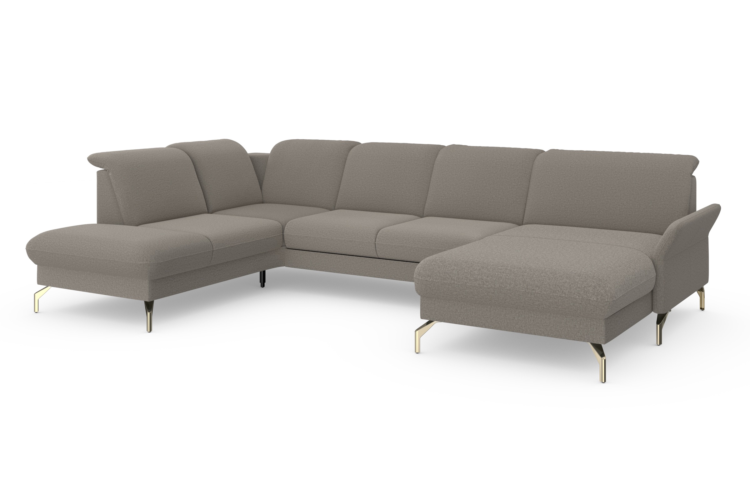 sit&more Wohnlandschaft »Fashion U-Form«, wahlweise mit Kopfteilverstellung, Vorziehsitz, motorisch, Nickelfüße