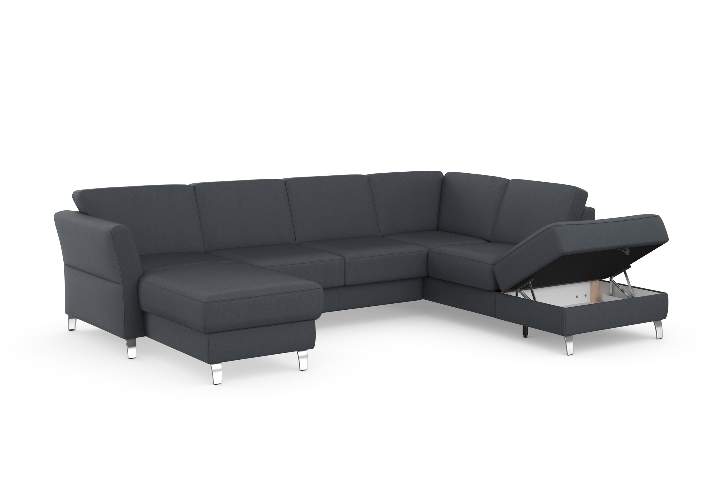 sit&more Wohnlandschaft »Visby U-Form«, Wahlweise mit Bettfunktion und Stauraum, frei im Raum stellbar