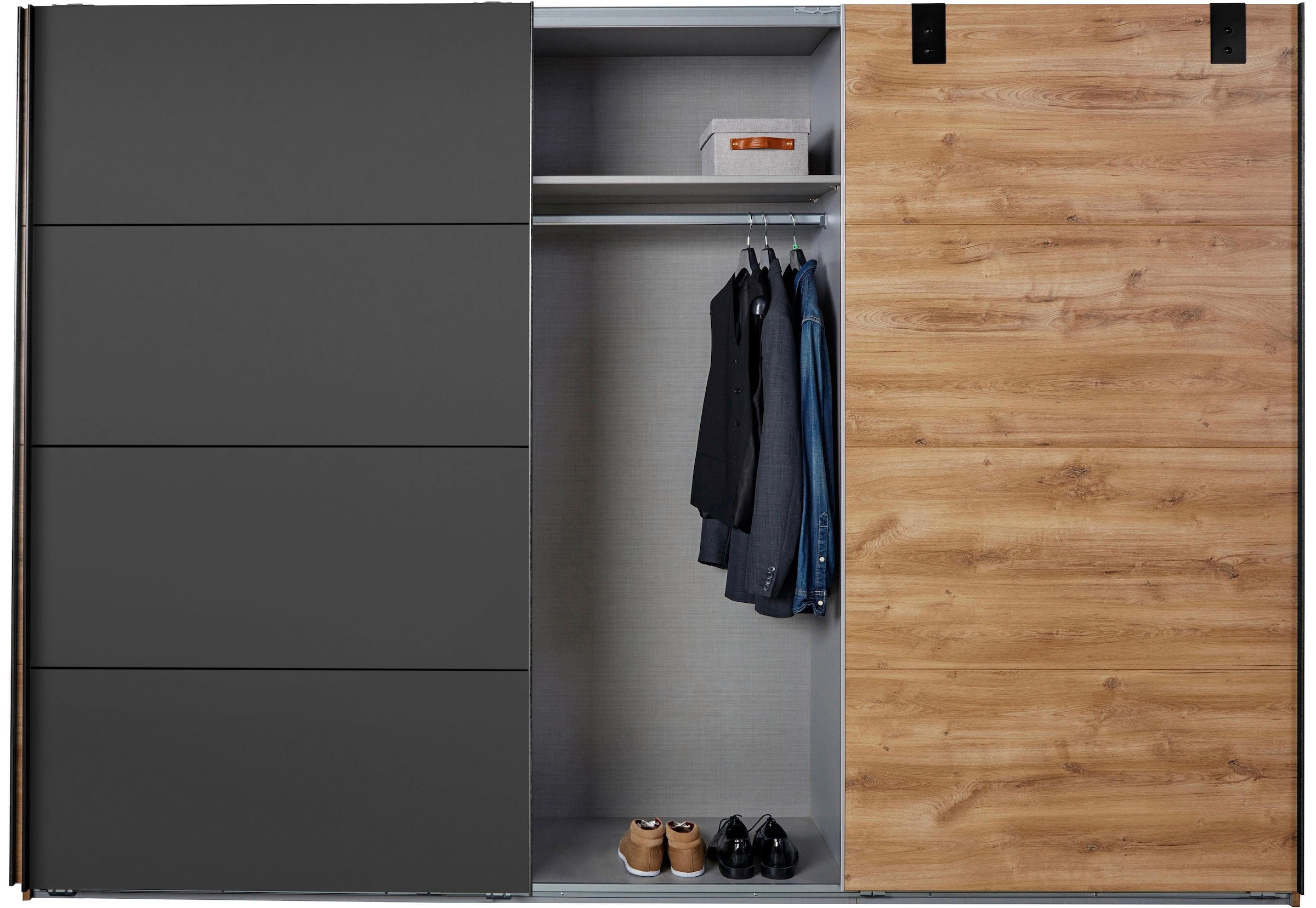 Wimex Schwebetürenschrank »Malmö, Kleiderschrank wahlweise mit oder ohne Spiegel«, Kleiderschrank im Industrial Design, 225 oder 270cm breit