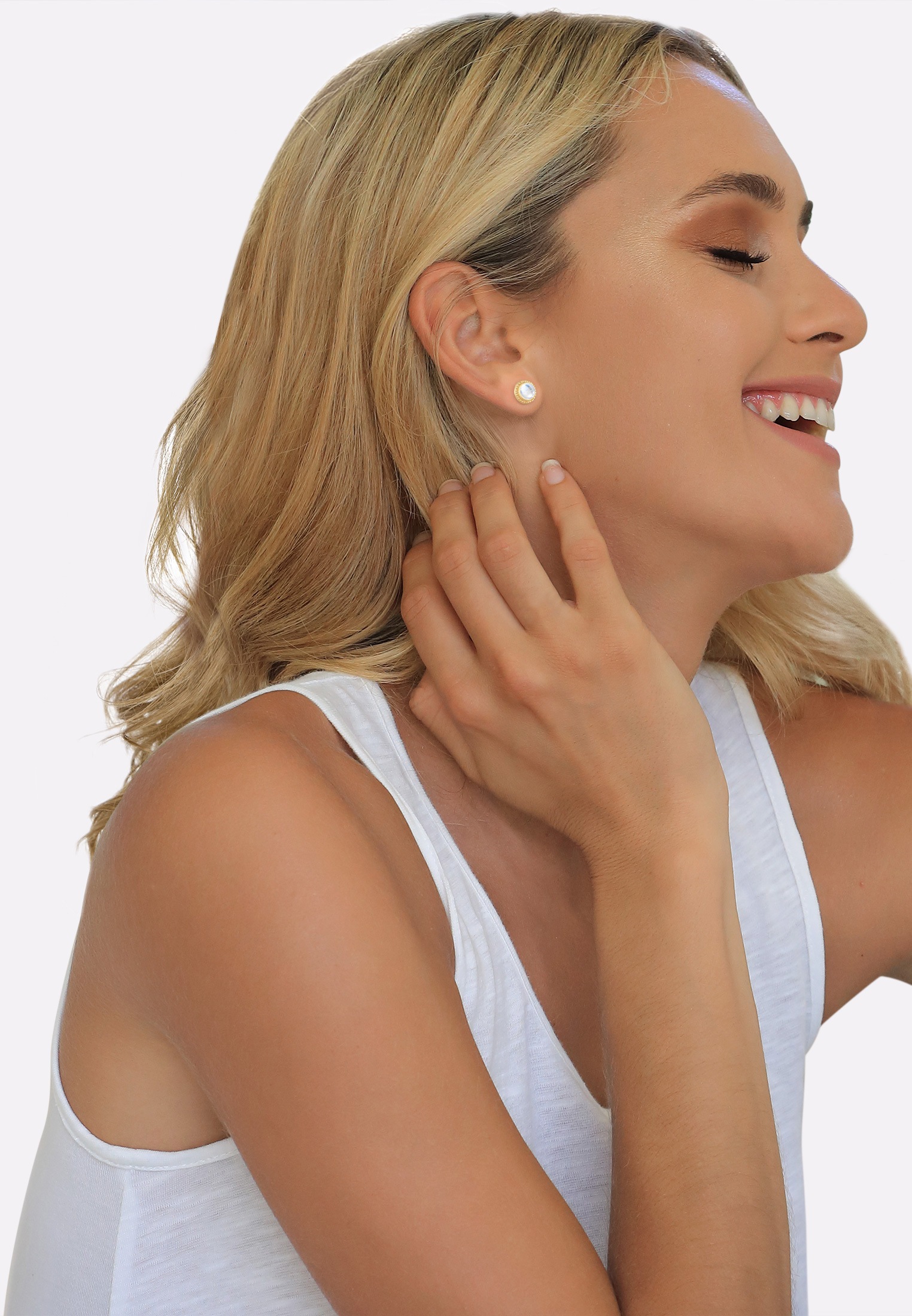 Nenalina Paar Ohrstecker »Mondstein Geburtsstein Juni Trend Edel 925 Silber«