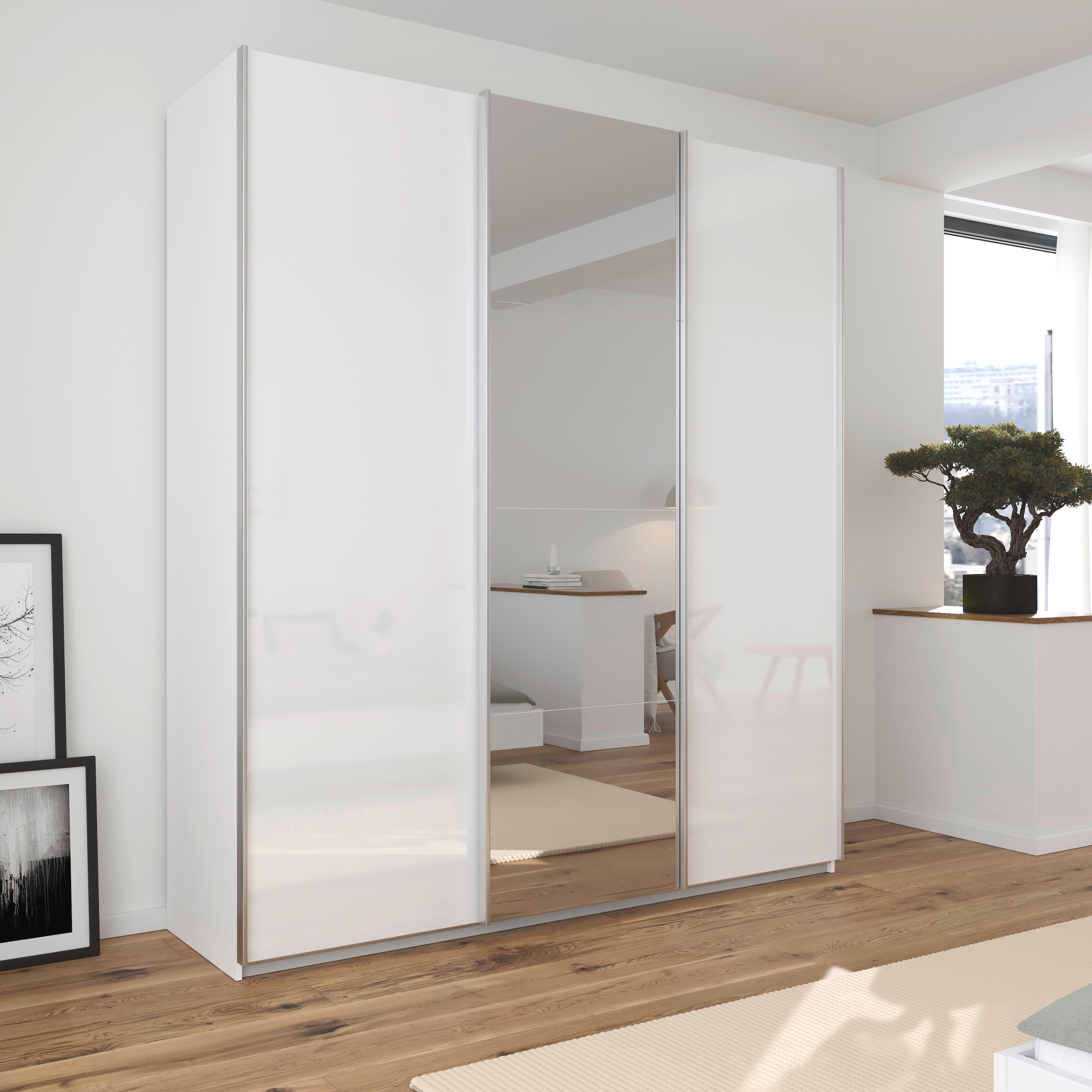rauch Schwebetürenschrank »Kleiderschrank Schrank Garderobe AGORDO«, Top Innenausstattung, in 4 Breiten und 2 Höhen MADE IN GERMANY