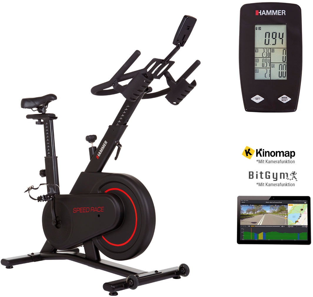 Hammer Speedbike »Race«, (Trainingscomputer mit LCD-Anzeige, Fitness-Apps per Smartphone/Tablet), Schwungmasse ca. 16 kg