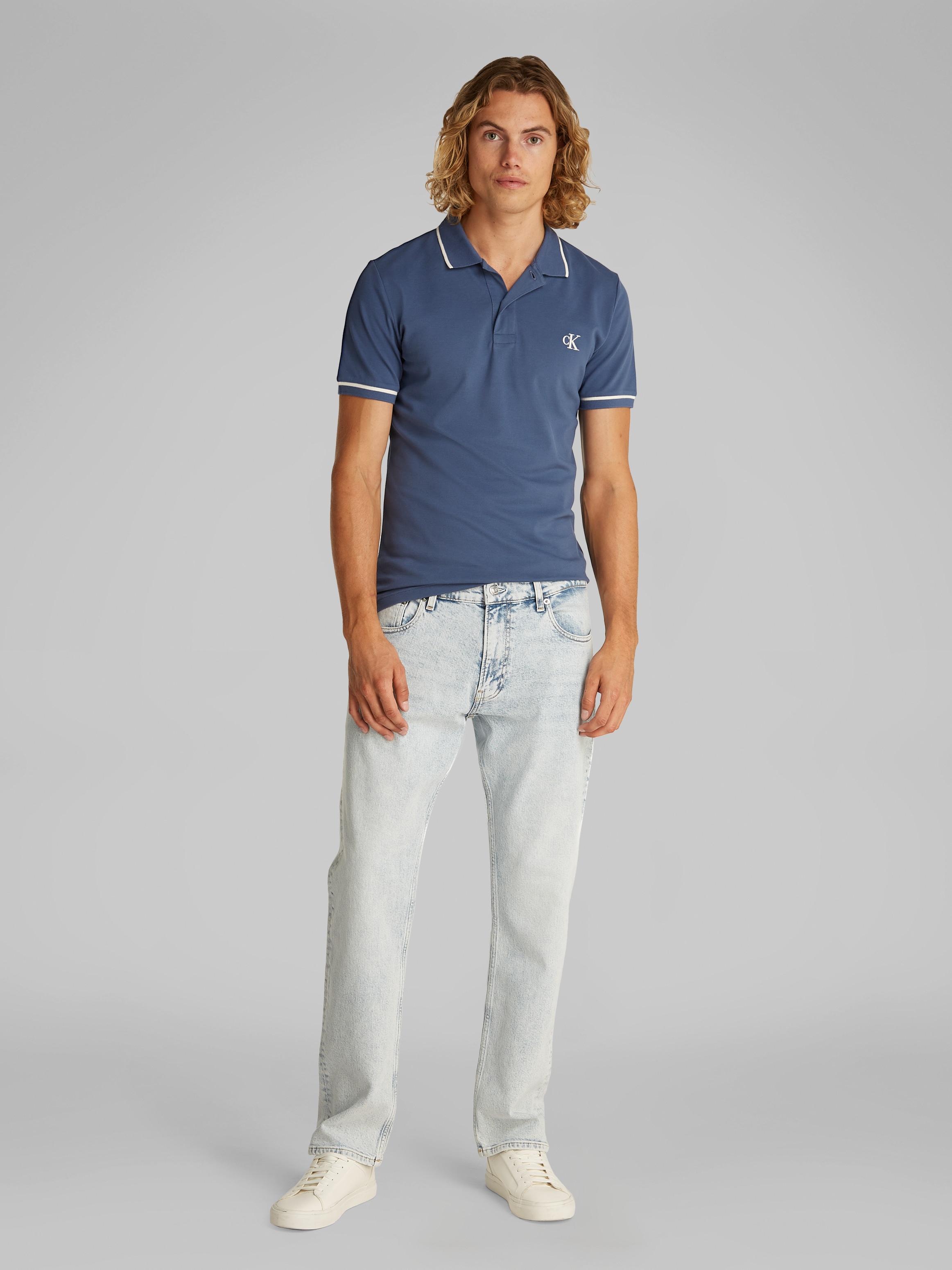 Calvin Klein Jeans Poloshirt »TIPPING SLIM POLO«, mit Streifendetail am Kragen