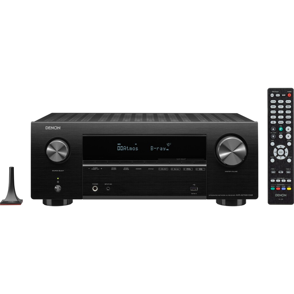 Denon AV-Receiver »AVRX2700 - 7.2-Kanal 8K«, 7, (LAN (Ethernet)-WLAN-Bluetooth FM-Tuner-USB-Mediaplayer-Video Upscaling-Sprachsteuerung)