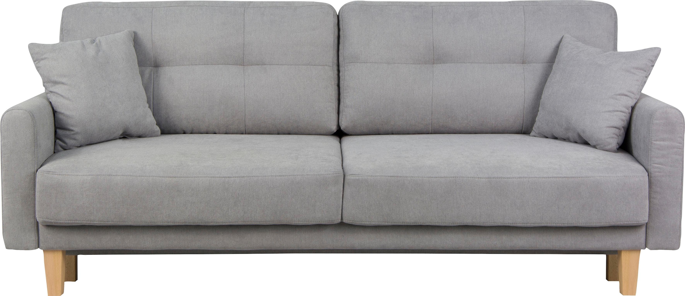 Home affaire 3-Sitzer »TRIPLO optionale Schlafsofa mit Bettkasten, Maße B/T/H: 215/100/89 cm«, Wahlweise Bettfunktion - Liegefläche 145x191 cm, Rücken-, Zierkissen