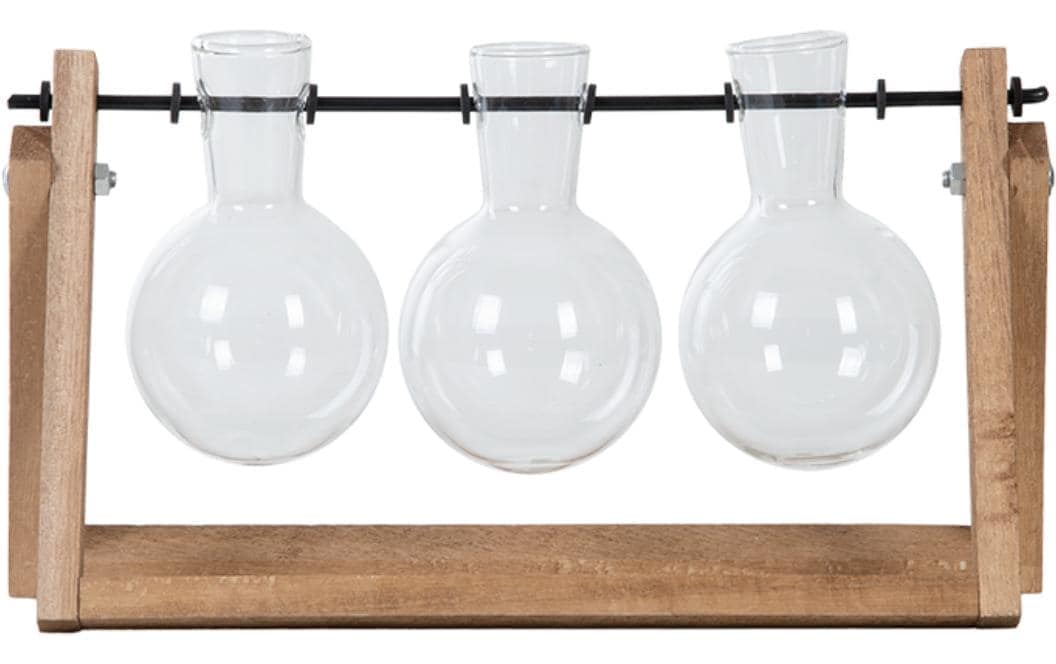 esschert design Dekovase »L 45437 cm, Braun/Transparent« Holzart: Paulownia (China)